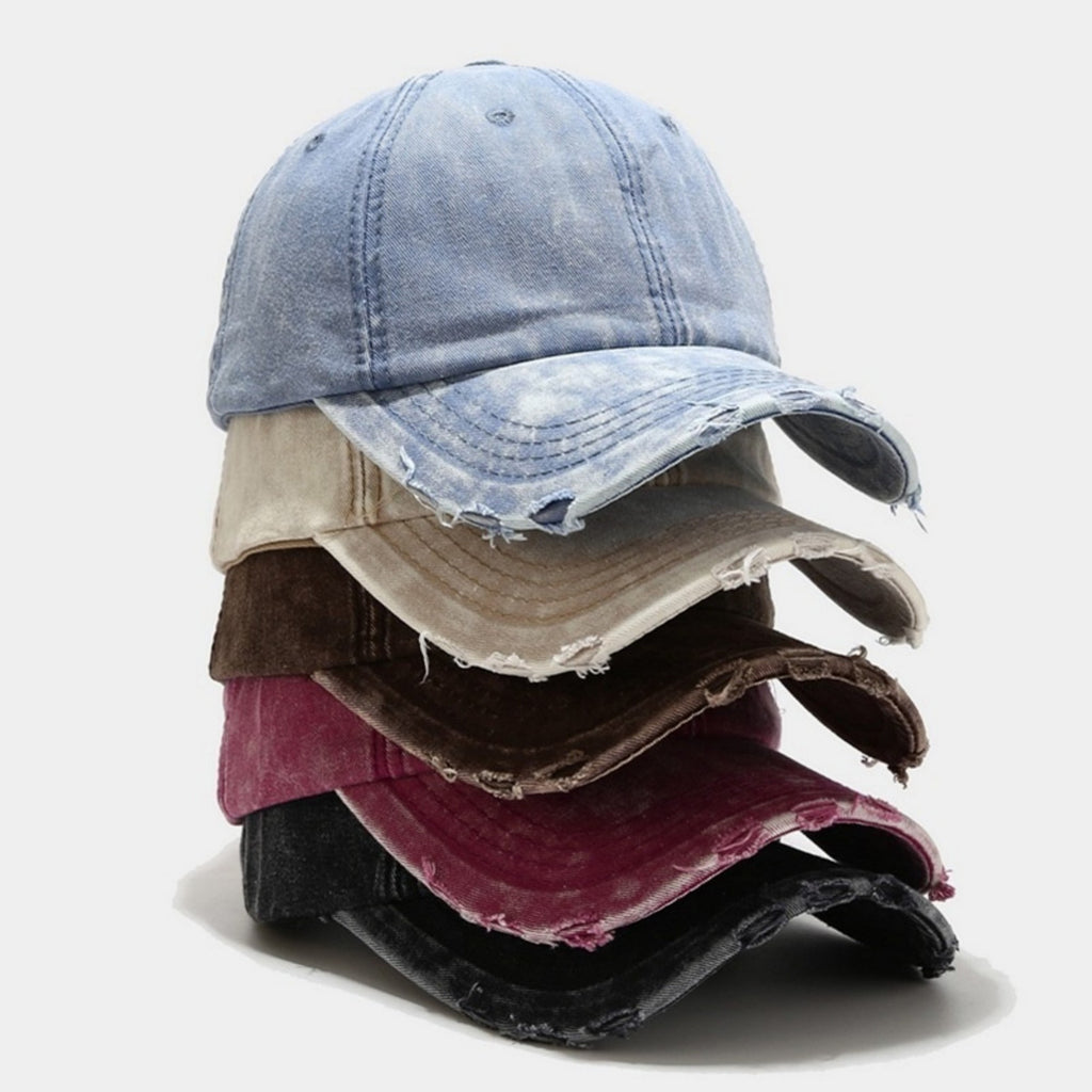 Anna-Kaci Women's Distressed Washed Baseball Cap with Curved Brim