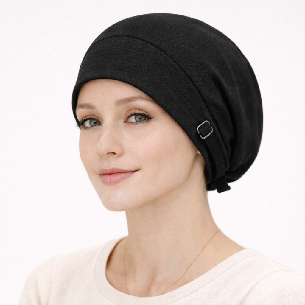 Anna-Kaci Women's Adjustable Satin-Lined Sleep Bonnet with Soft Stretch Fit and Secure Strap Closure
