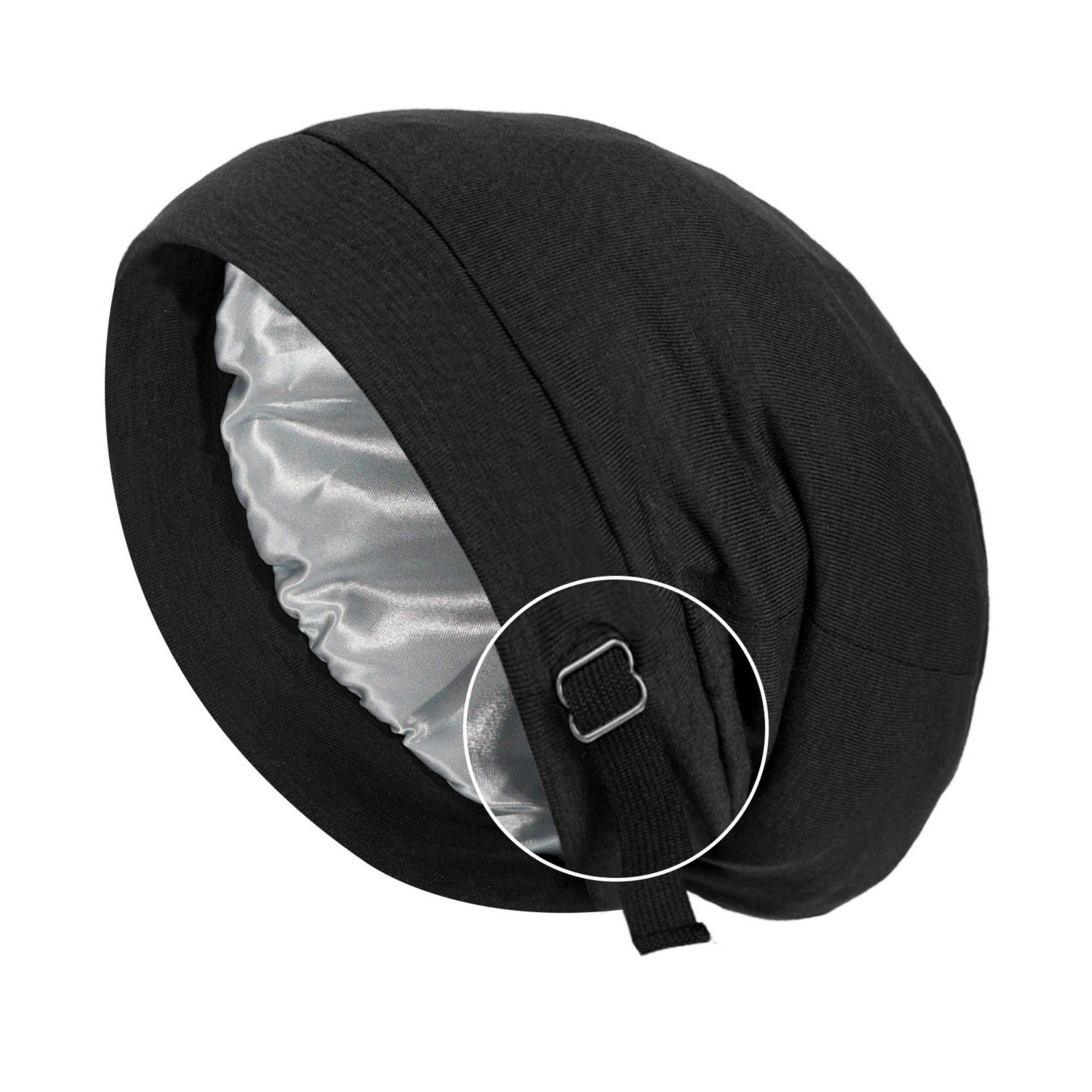 Anna-Kaci Women's Adjustable Satin-Lined Sleep Bonnet with Soft Stretch Fit and Secure Strap Closure