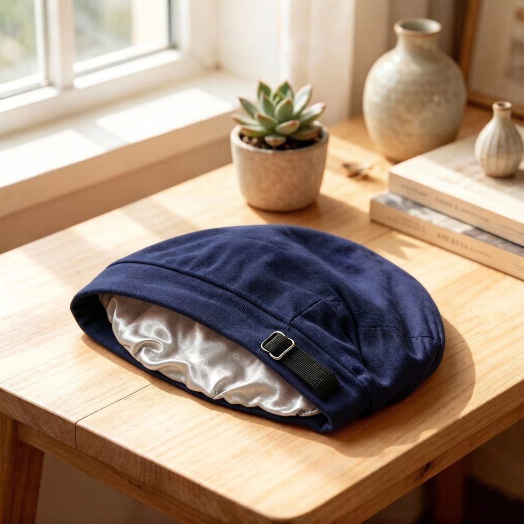 Anna-Kaci Women's Adjustable Satin-Lined Sleep Bonnet with Soft Stretch Fit and Secure Strap Closure