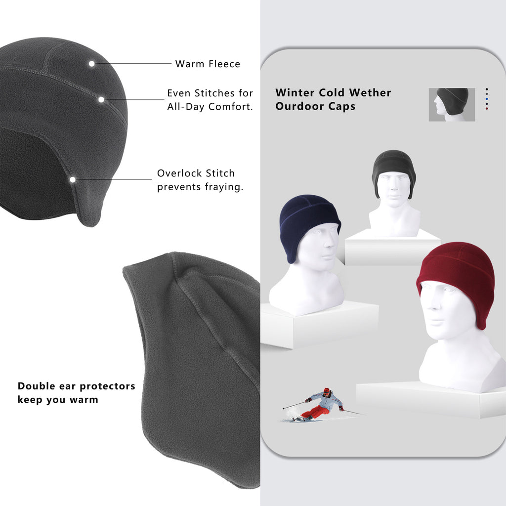 Anna-Kaci Winter Fleece Beanie Cap Earflap Hat for Runners Hikers Cyclists and Outdoor Sports Unisex