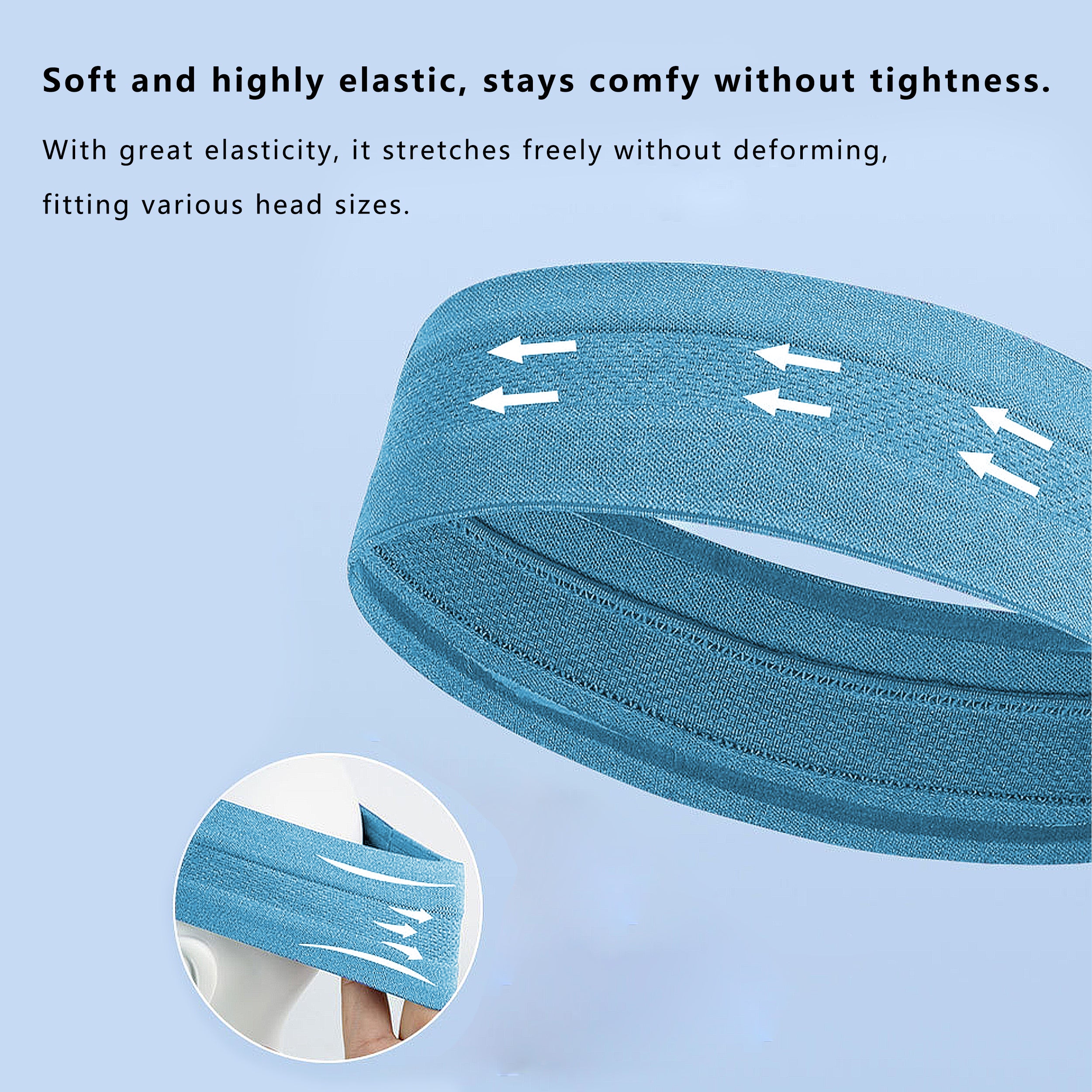 Anna-Kaci No Damage Stretchy Headbands Moisture-Wicking Quick-Dry for Sports Running Yoga Workouts Unisex