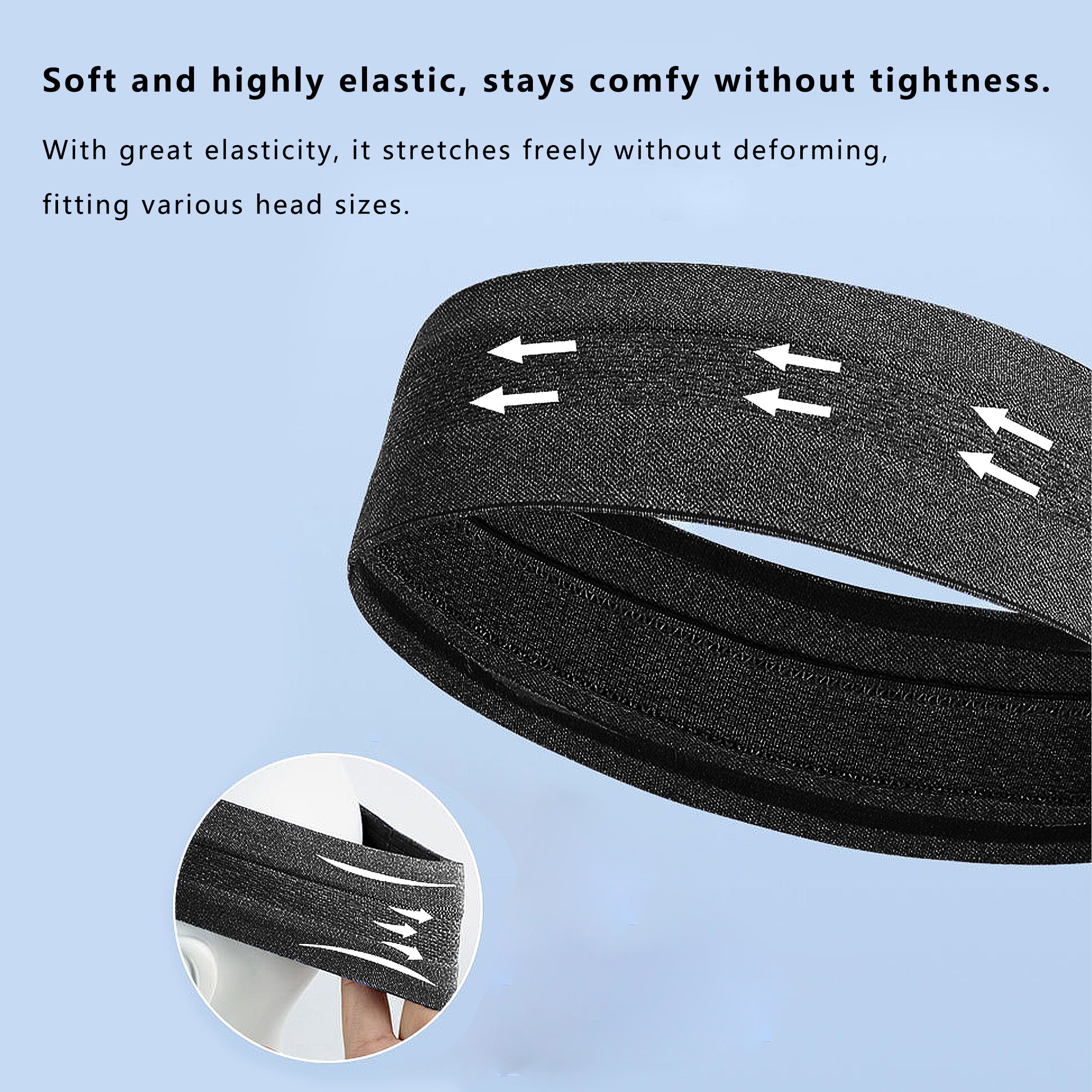 Anna-Kaci No Damage Stretchy Headbands Moisture-Wicking Quick-Dry for Sports Running Yoga Workouts Unisex