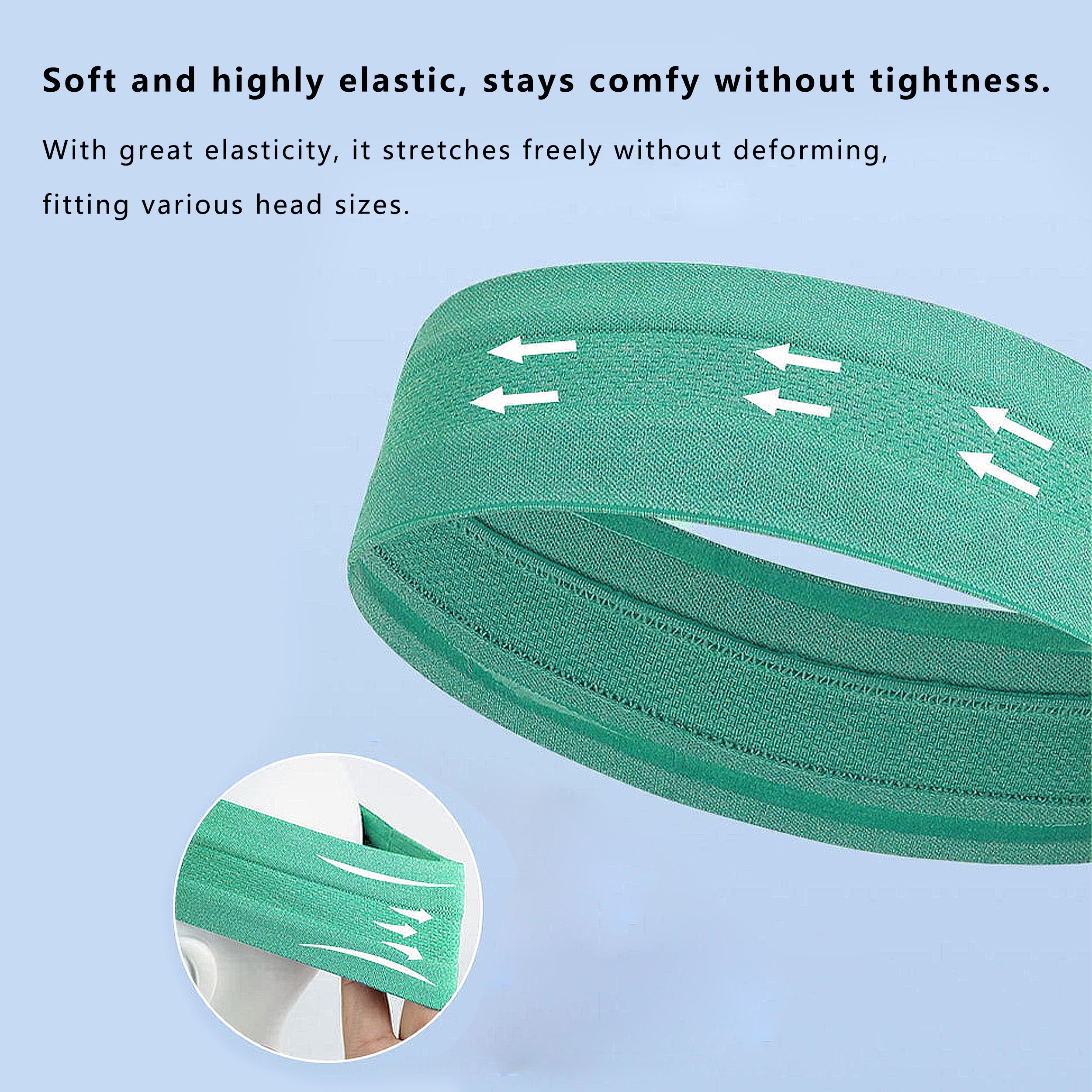 Anna-Kaci No Damage Stretchy Headbands Moisture-Wicking Quick-Dry for Sports Running Yoga Workouts Unisex