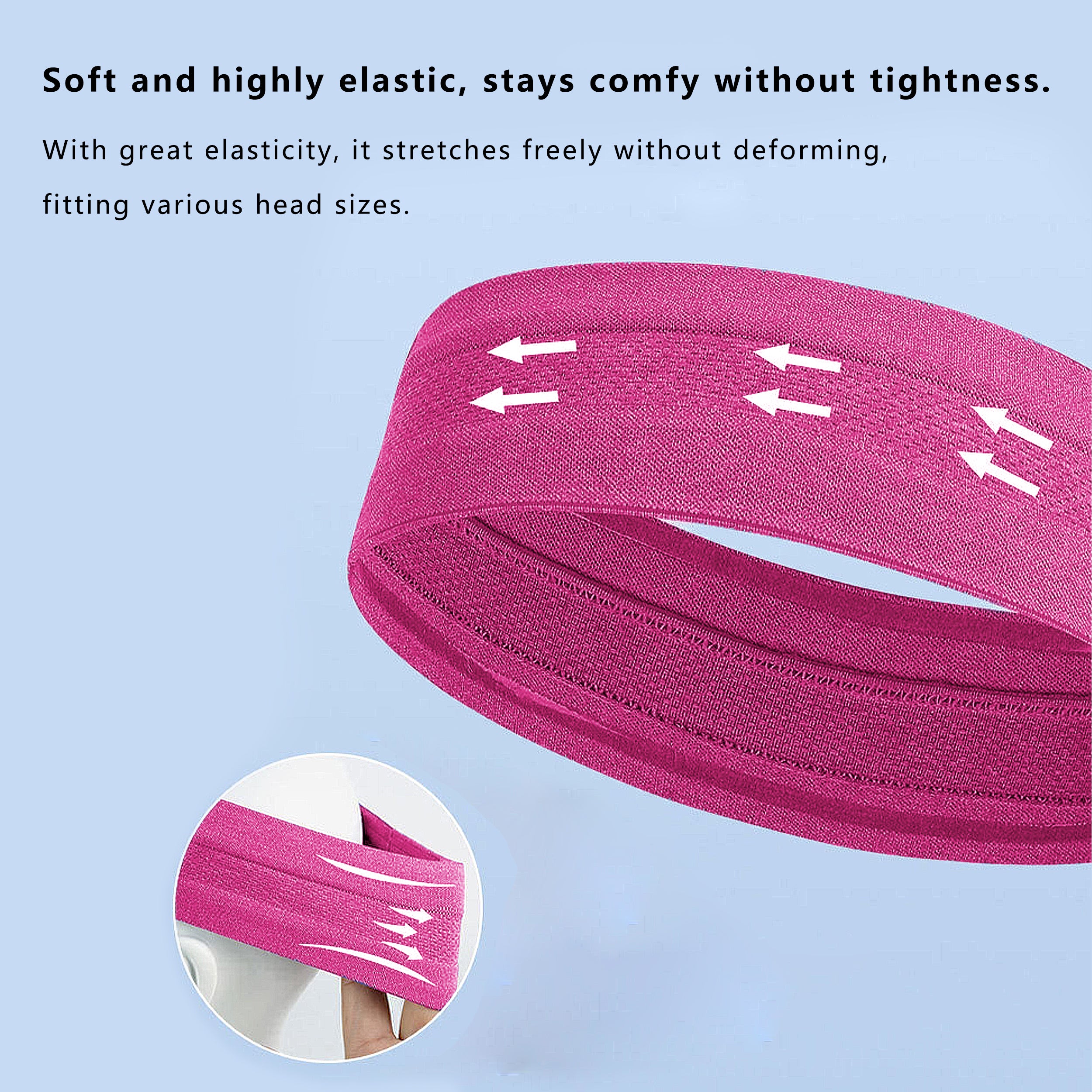 Anna-Kaci No Damage Stretchy Headbands Moisture-Wicking Quick-Dry for Sports Running Yoga Workouts Unisex