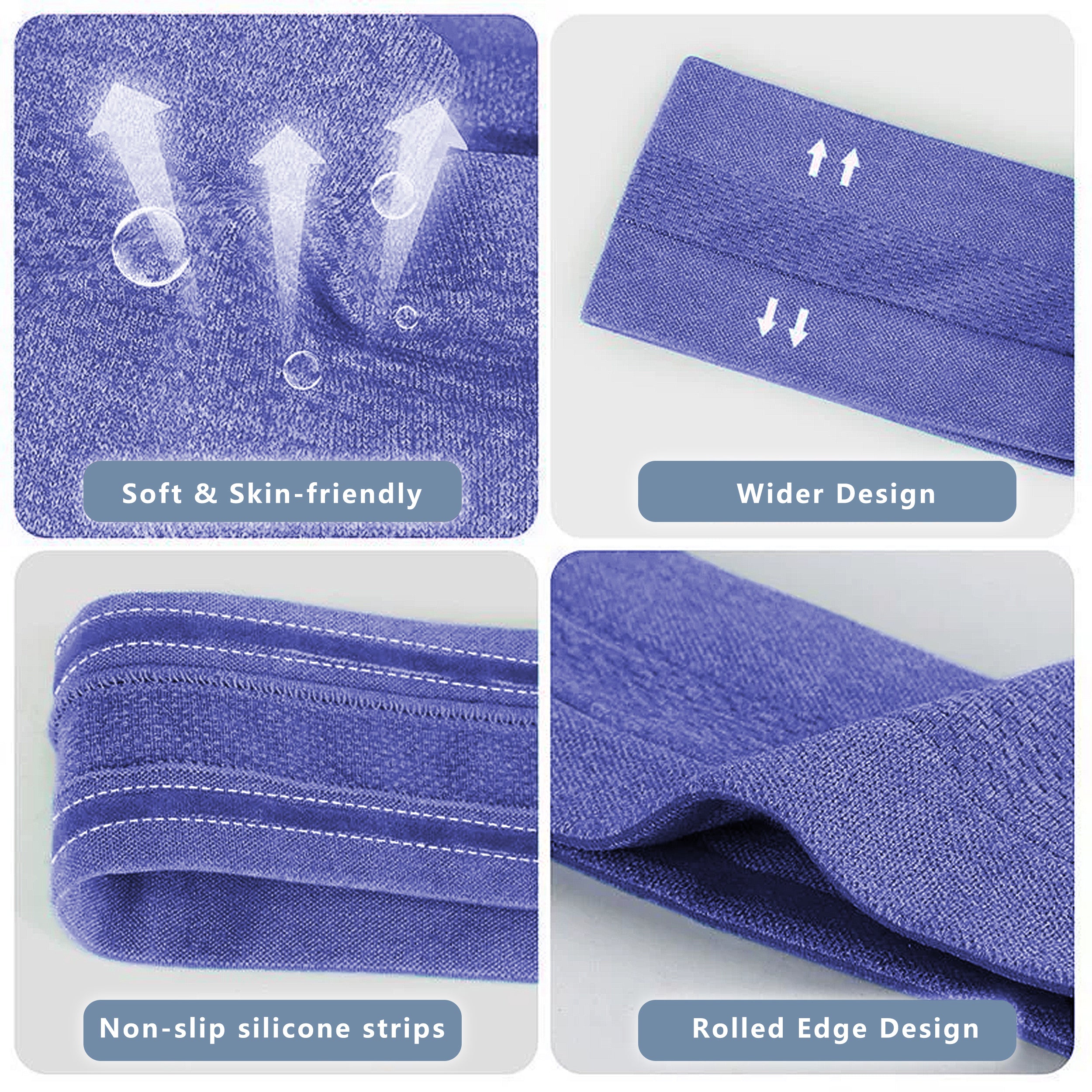 Anna-Kaci No Damage Stretchy Headbands Moisture-Wicking Quick-Dry for Sports Running Yoga Workouts Unisex