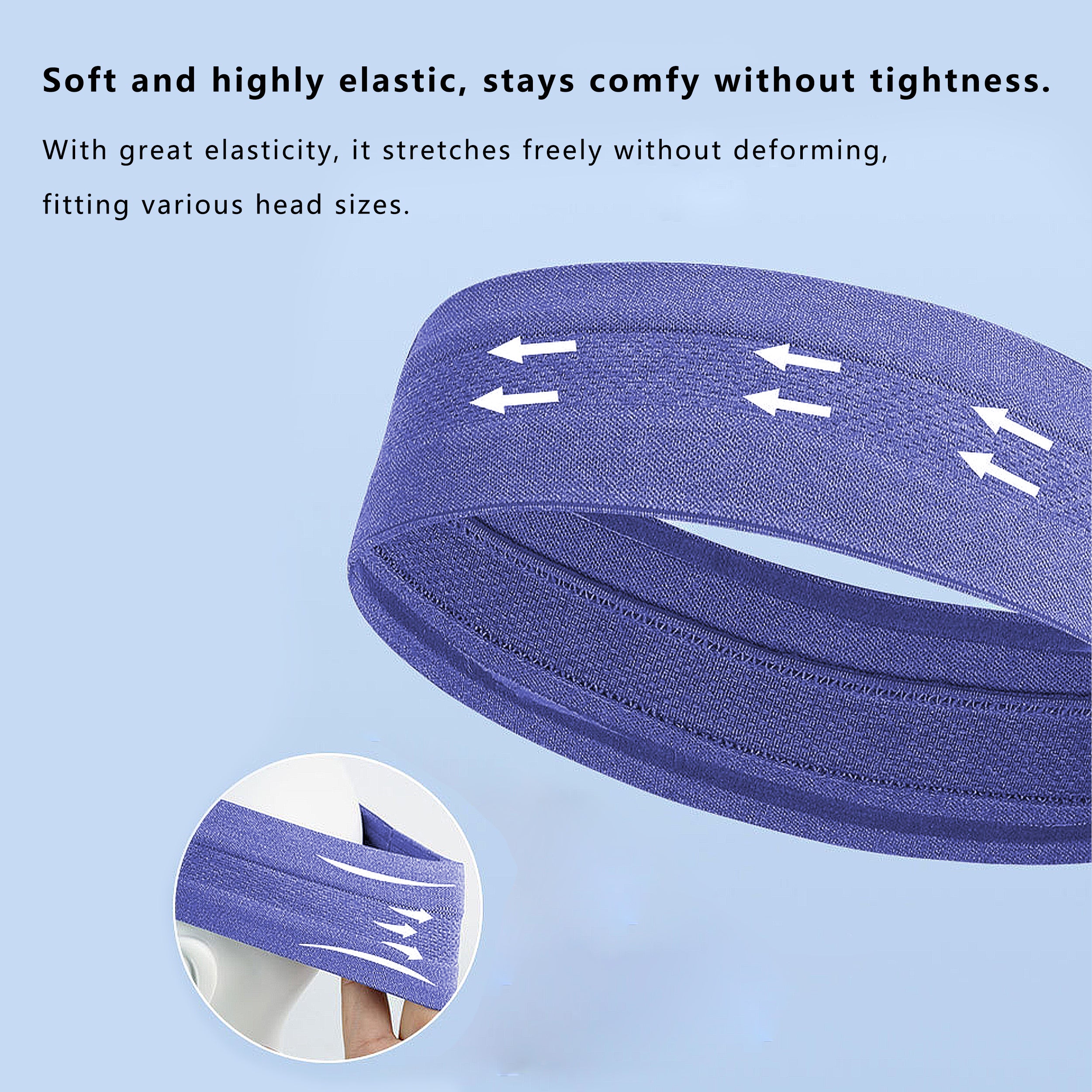 Anna-Kaci No Damage Stretchy Headbands Moisture-Wicking Quick-Dry for Sports Running Yoga Workouts Unisex