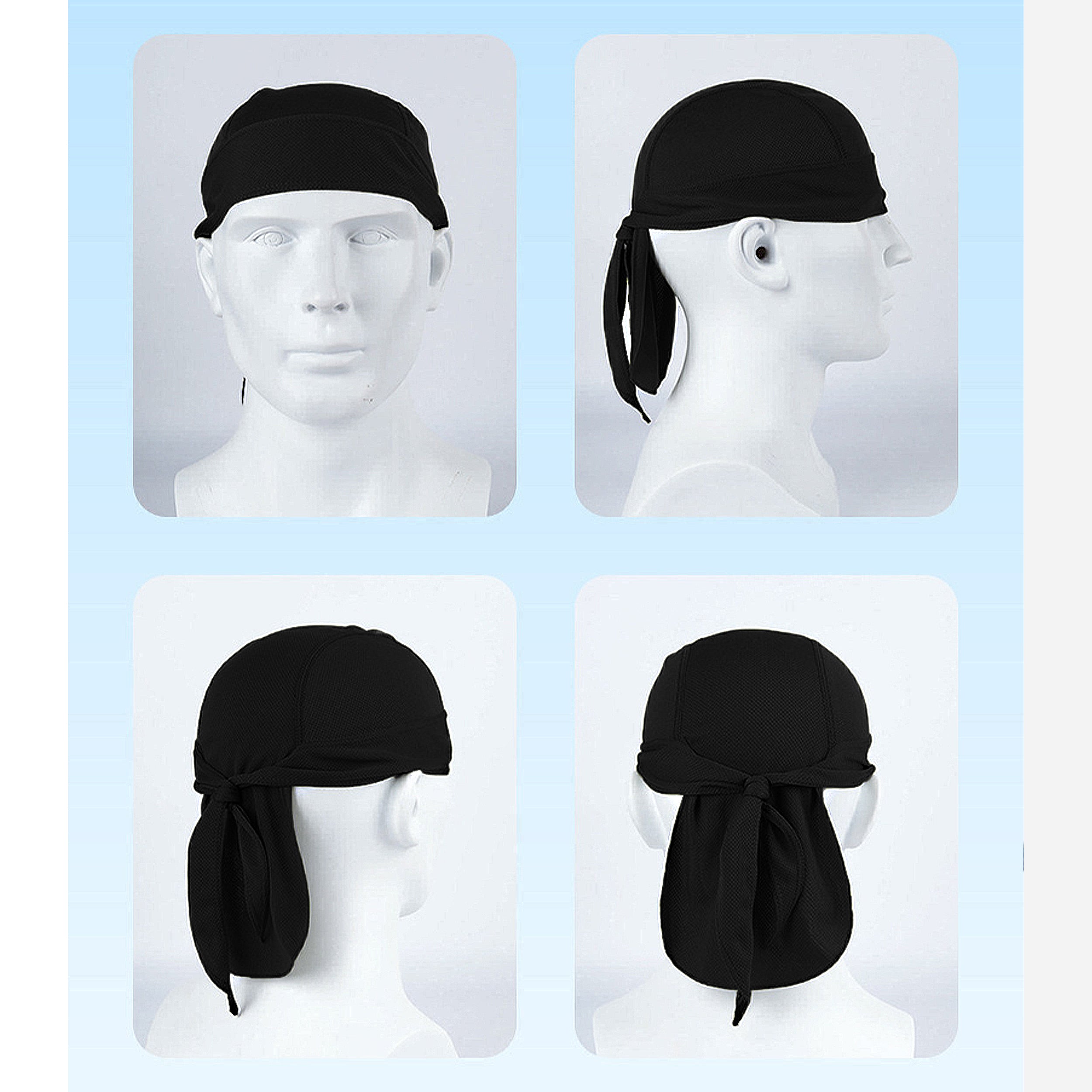 Anna-Kaci Sweat-Wicking Quick-Dry Skull Cap Cycling Hat Pirate Hat Bandana Head Wrap for Men and Women Sports