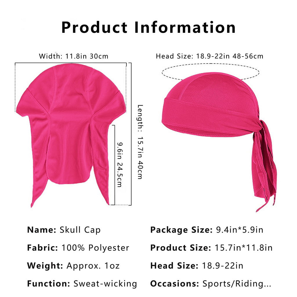 Anna-Kaci Sweat-Wicking Quick-Dry Skull Cap Cycling Hat Pirate Hat Bandana Head Wrap for Men and Women Sports
