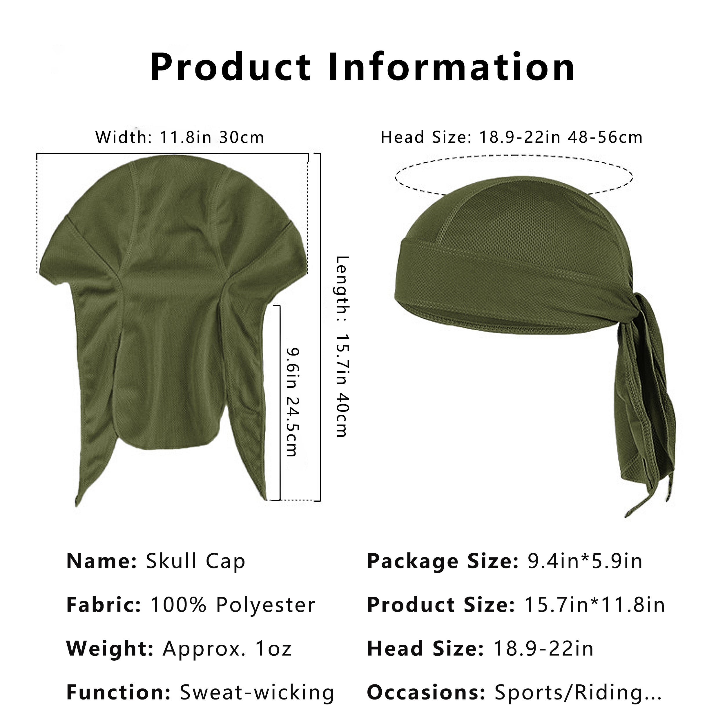 Anna-Kaci Sweat-Wicking Quick-Dry Skull Cap Cycling Hat Pirate Hat Bandana Head Wrap for Men and Women Sports