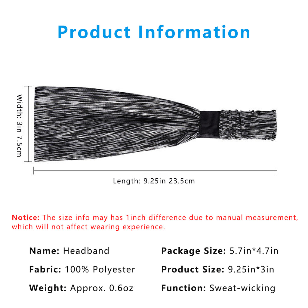 Anna-Kaci Fashion Stretchy Headbands for Sports Running Yoga Workouts Moisture-Wicking Quick-Dry Unisex