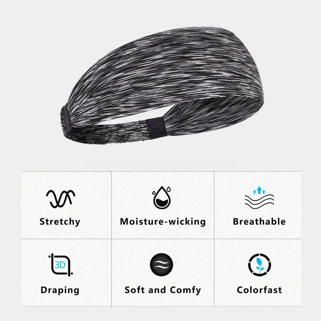 Anna-Kaci Fashion Stretchy Headbands for Sports Running Yoga Workouts Moisture-Wicking Quick-Dry Unisex