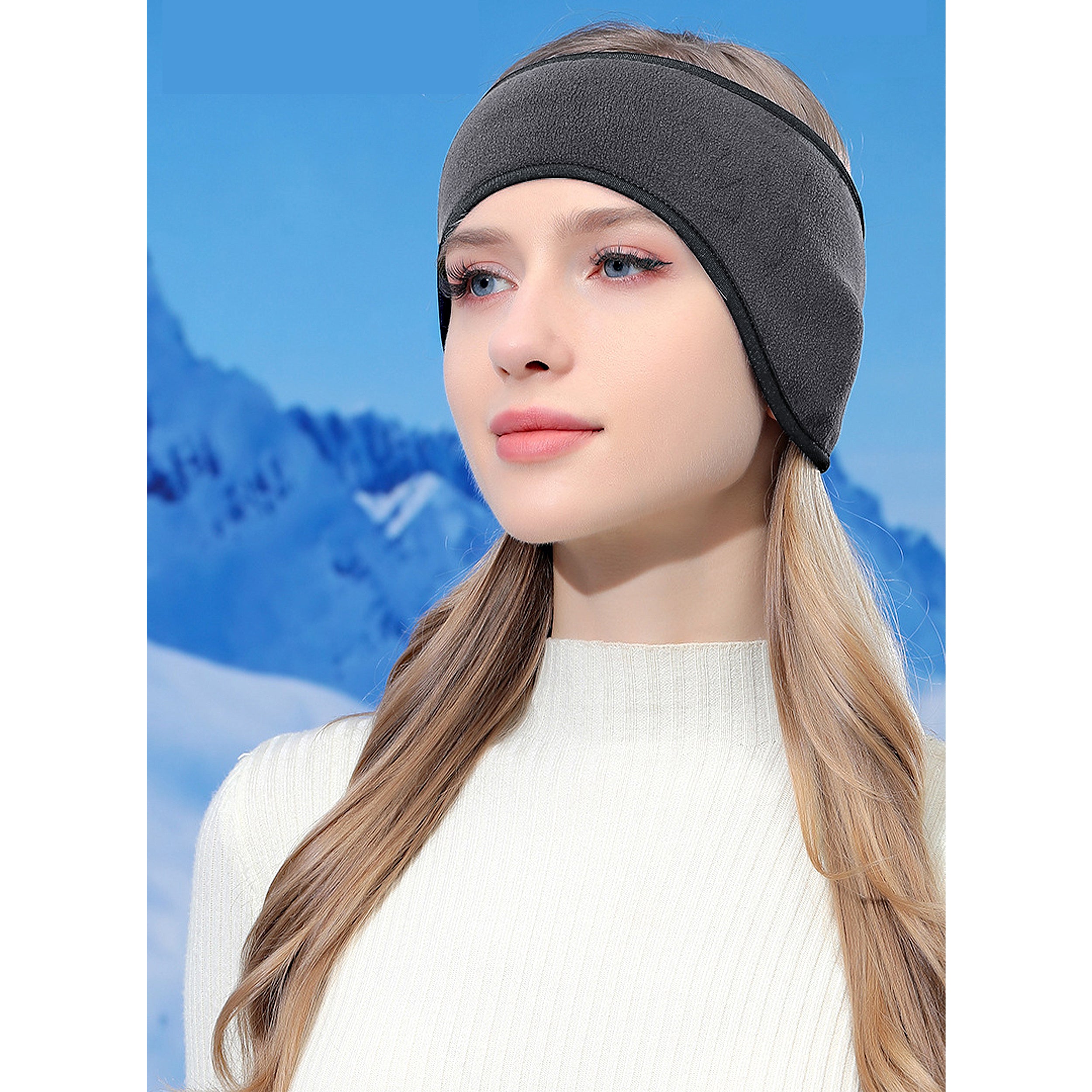 Anna-Kaci Winter Fleece Headband Ear Warmer Comfy Moisture-Wicking Windproof for Running Outdoor Activities