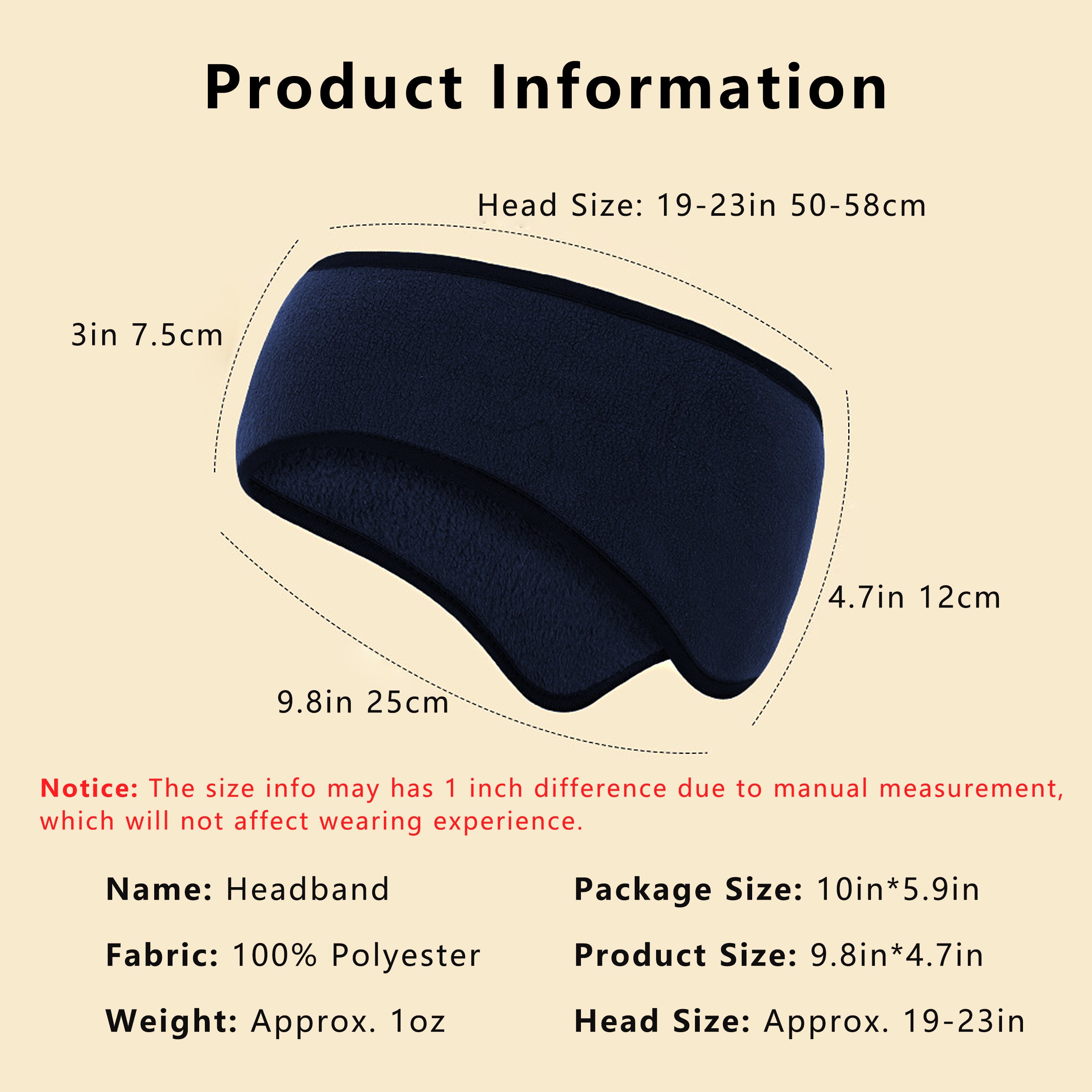 Anna-Kaci Winter Fleece Headband Ear Warmer Comfy Moisture-Wicking Windproof for Running Outdoor Activities