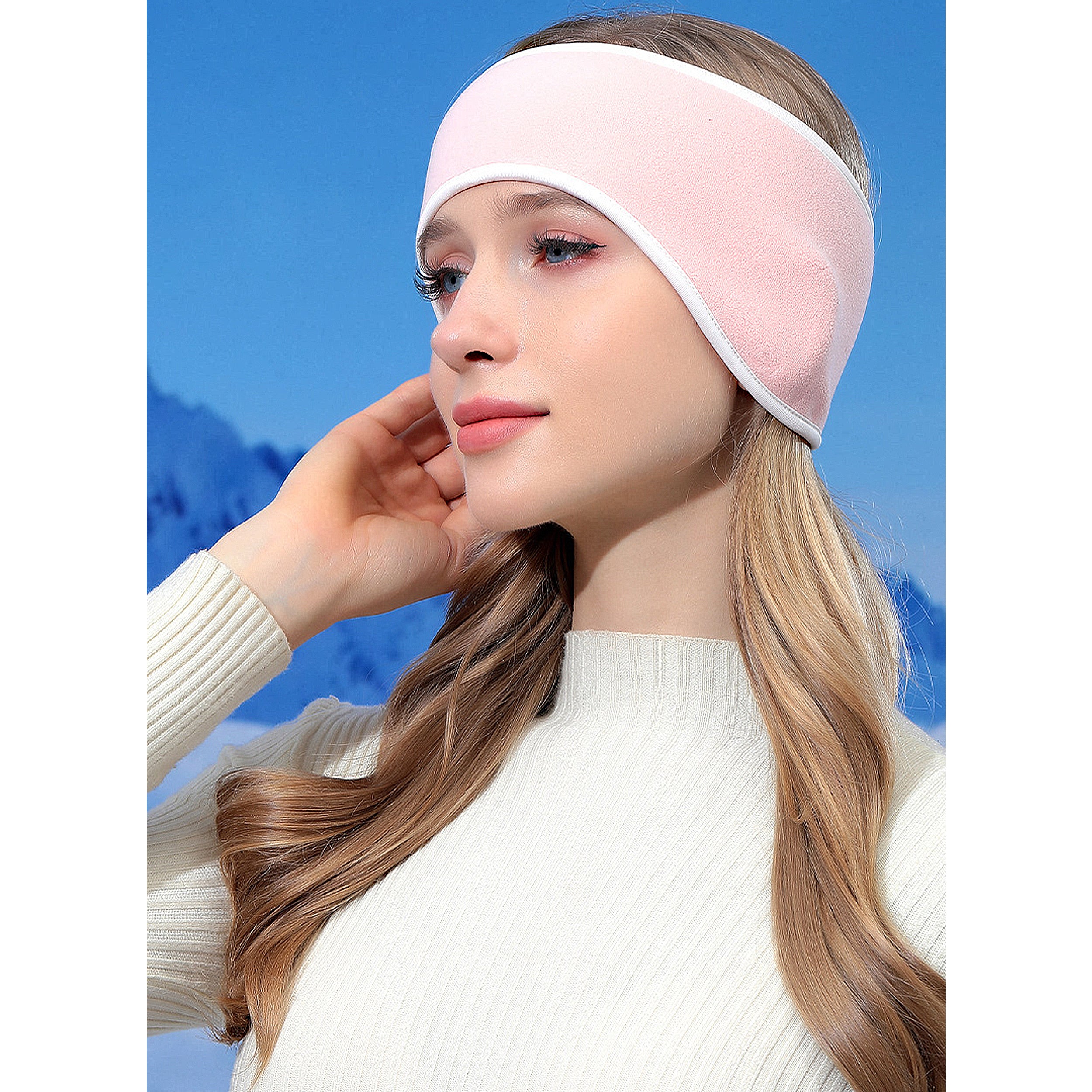 Anna-Kaci Winter Fleece Headband Ear Warmer Comfy Moisture-Wicking Windproof for Running Outdoor Activities