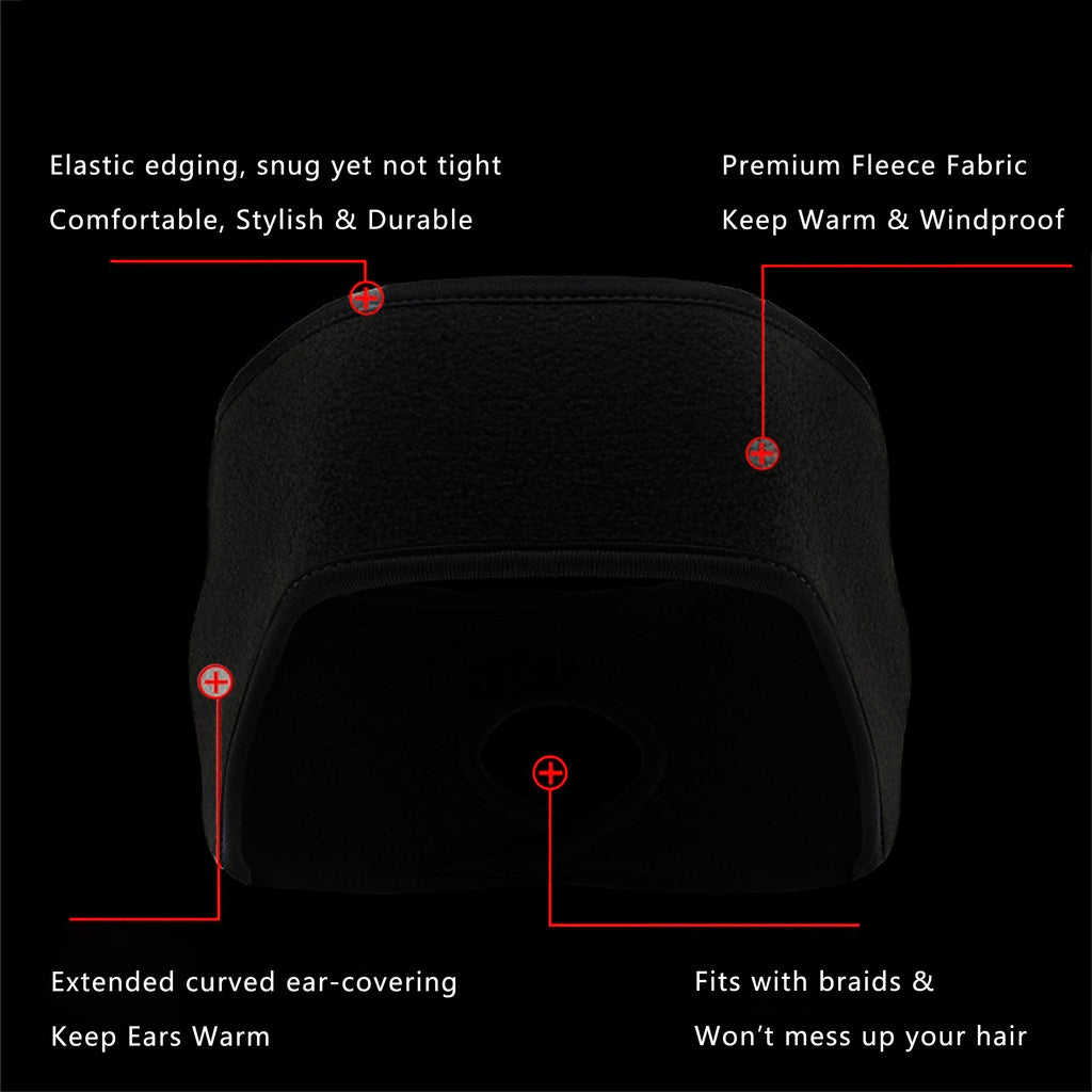 Anna-Kaci Women's Ponytail Fleece Headband Winter Ear Warmer Moisture-Wicking Windproof for Running Outdoor Sports