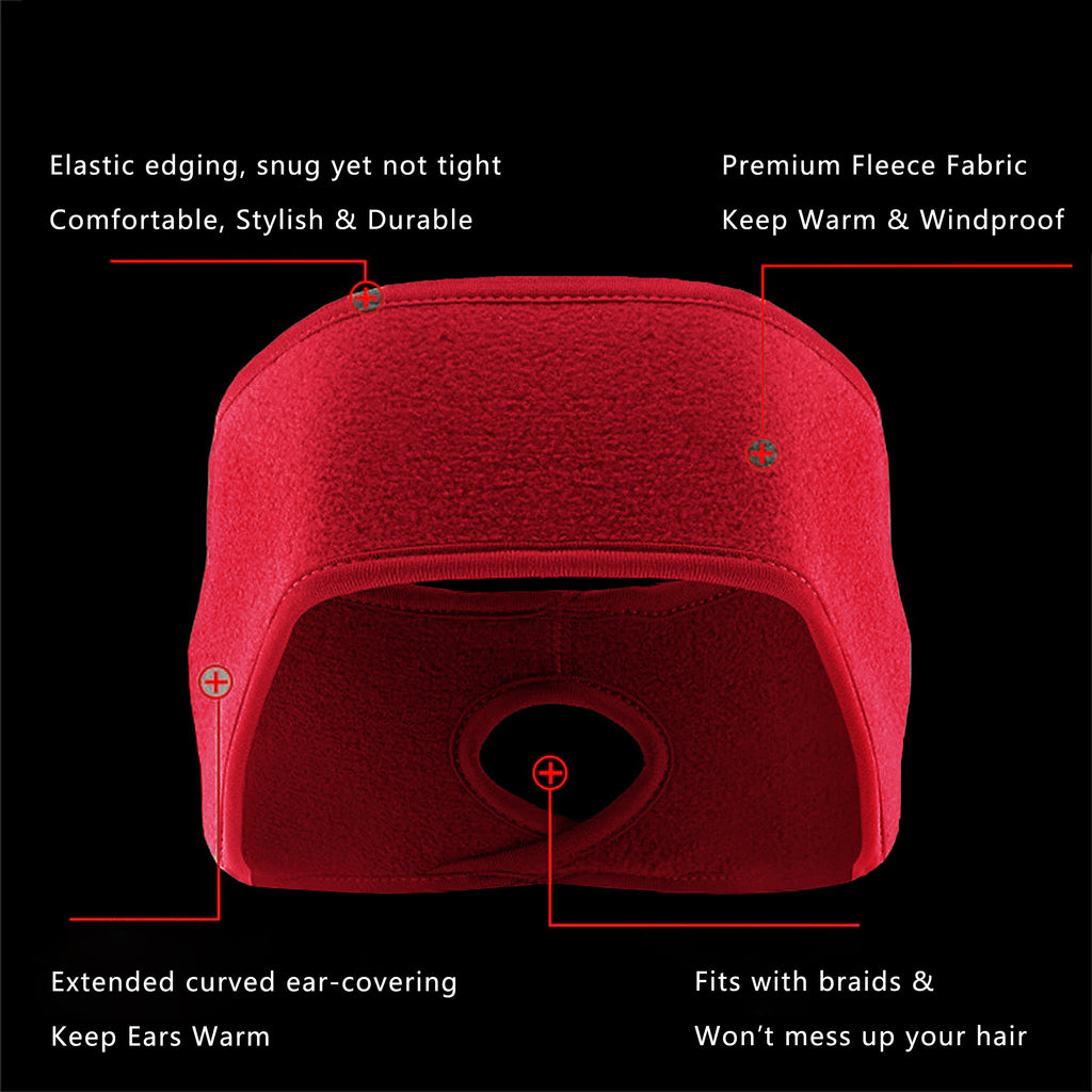 Anna-Kaci Women's Ponytail Fleece Headband Winter Ear Warmer Moisture-Wicking Windproof for Running Outdoor Sports