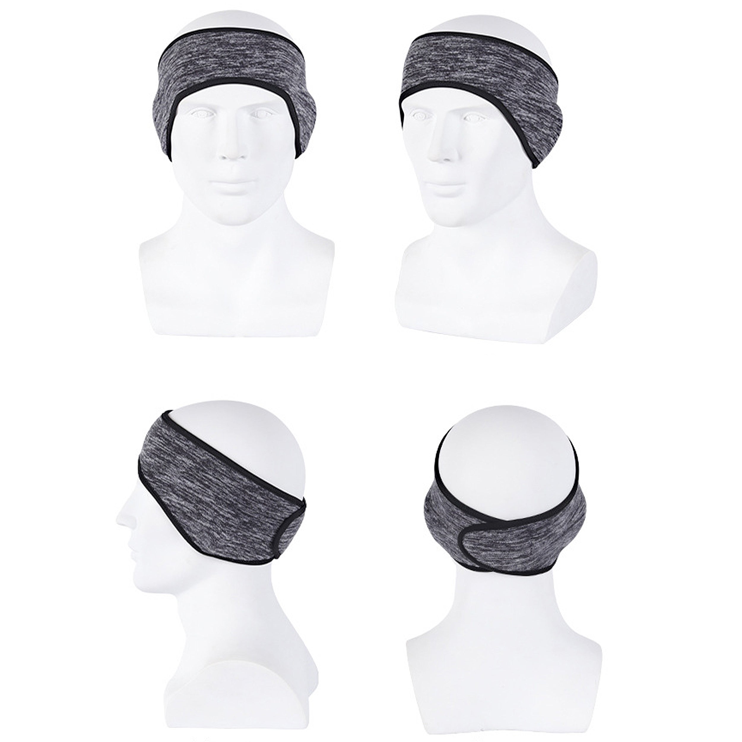 Anna-Kaci Winter Fleece Headband Adjustable Stretchy Ear Warmer Full Cover Sweatband Unisex - Velcro Design