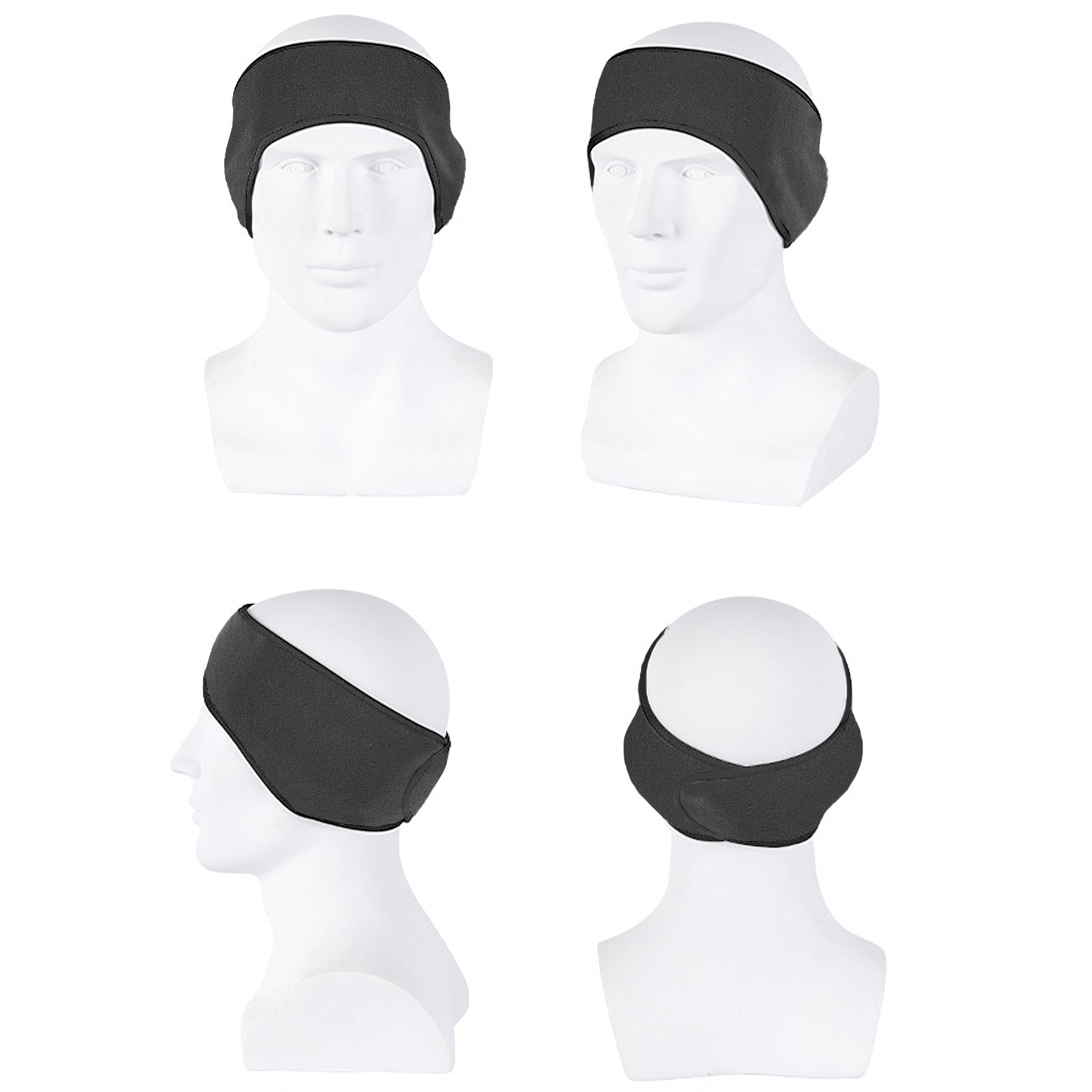 Anna-Kaci Winter Fleece Headband Adjustable Stretchy Ear Warmer Full Cover Sweatband Unisex - Velcro Design