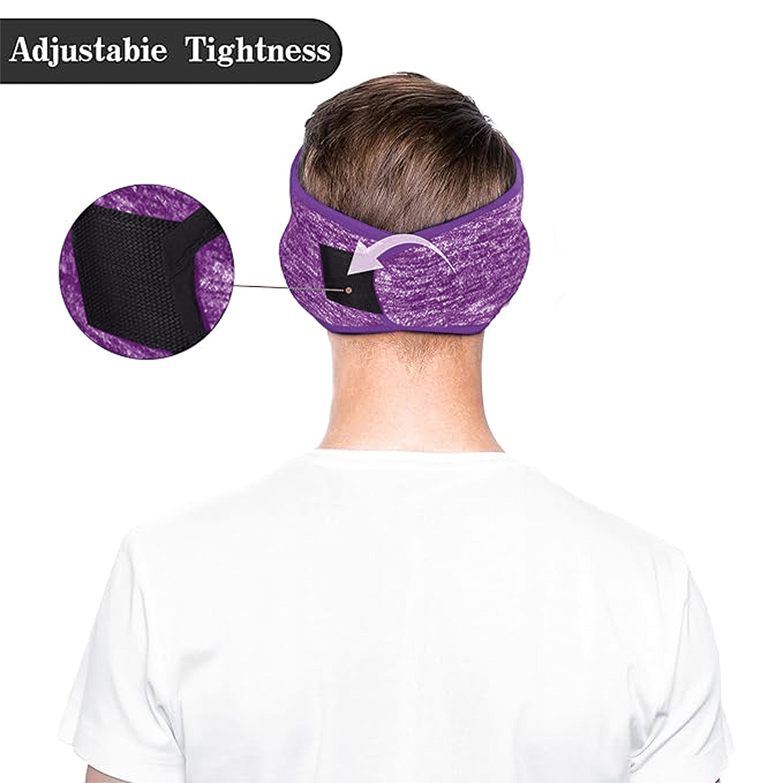 Anna-Kaci Winter Fleece Headband Adjustable Stretchy Ear Warmer Full Cover Sweatband Unisex - Velcro Design