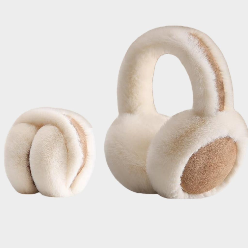 Anna-Kaci Women's Plush Faux Fur Earmuffs with Foldable Design and Soft Cushioned Ear Pads for Cold Weather Comfort