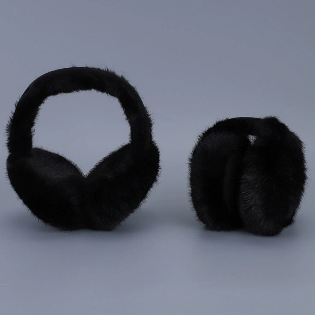 Anna-Kaci Women's Plush Faux Fur Earmuffs with Foldable Design and Soft Cushioned Ear Pads for Cold Weather Comfort