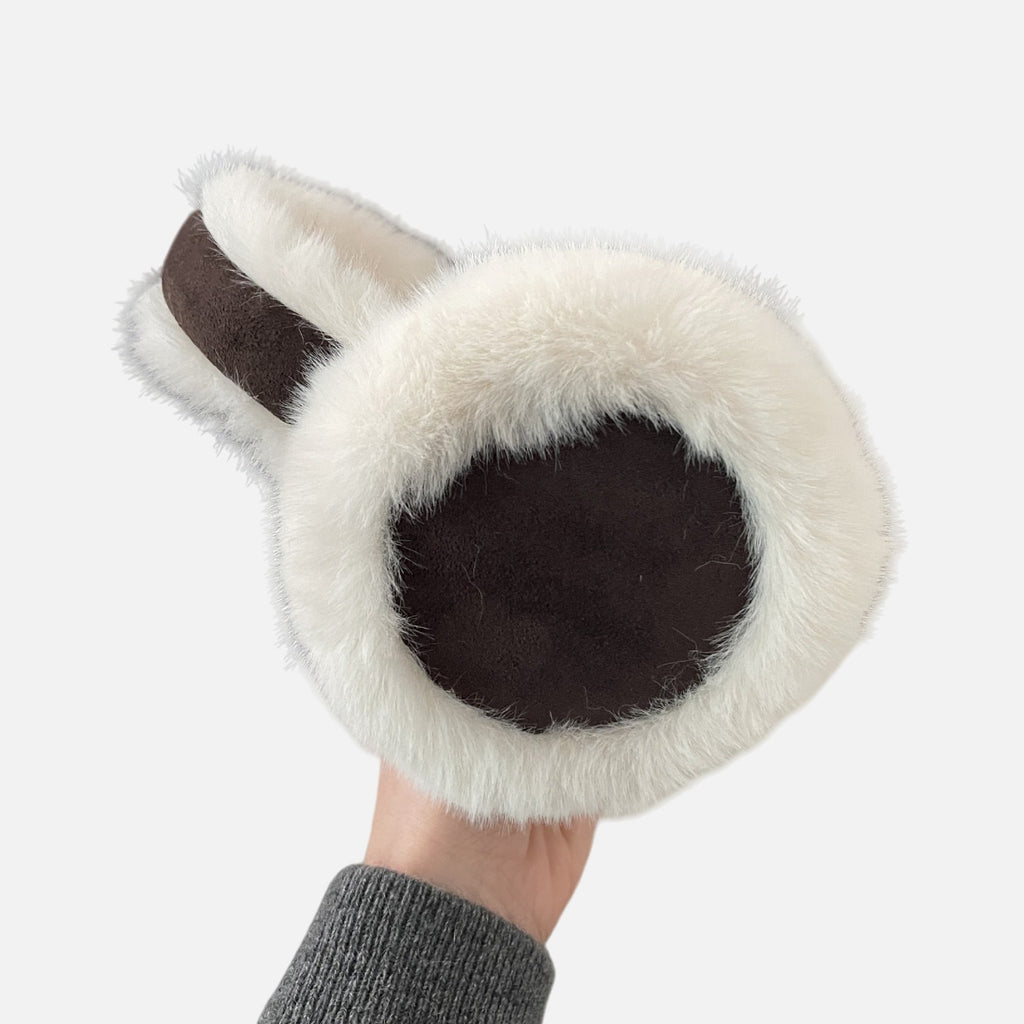Anna-Kaci Women's Plush Faux Fur Earmuffs with Foldable Design and Soft Cushioned Ear Pads for Cold Weather Comfort