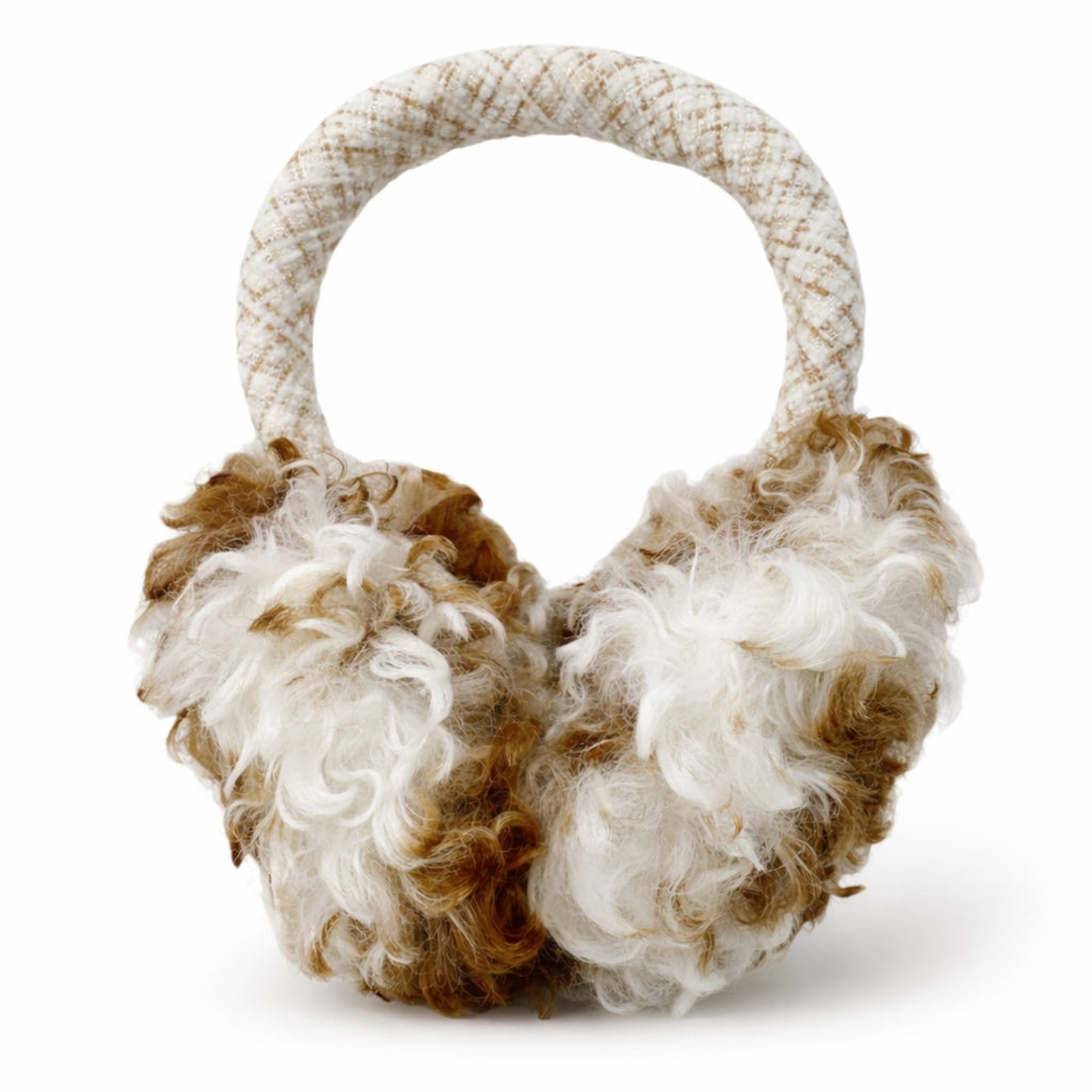 Anna-Kaci Women's High Pile Faux Shearling Foldable Earmuffs with Plush Cushioned Ear Covers and Soft Wrapped Headband