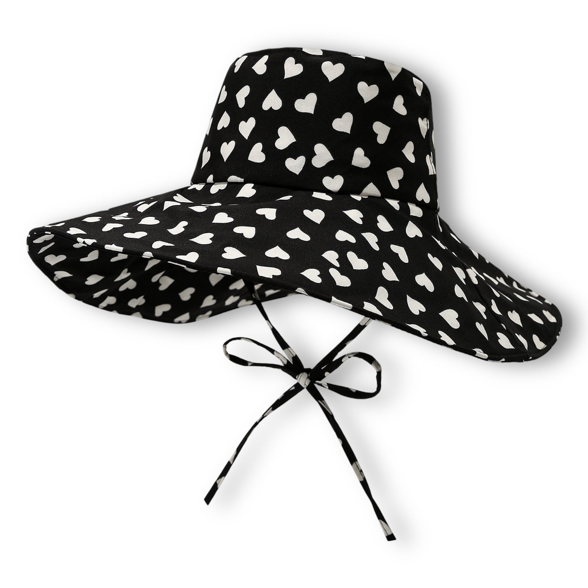Anna-Kaci Womens Wide Brim Sun Hat with Valentine Heart Print Lightweight Packable Design