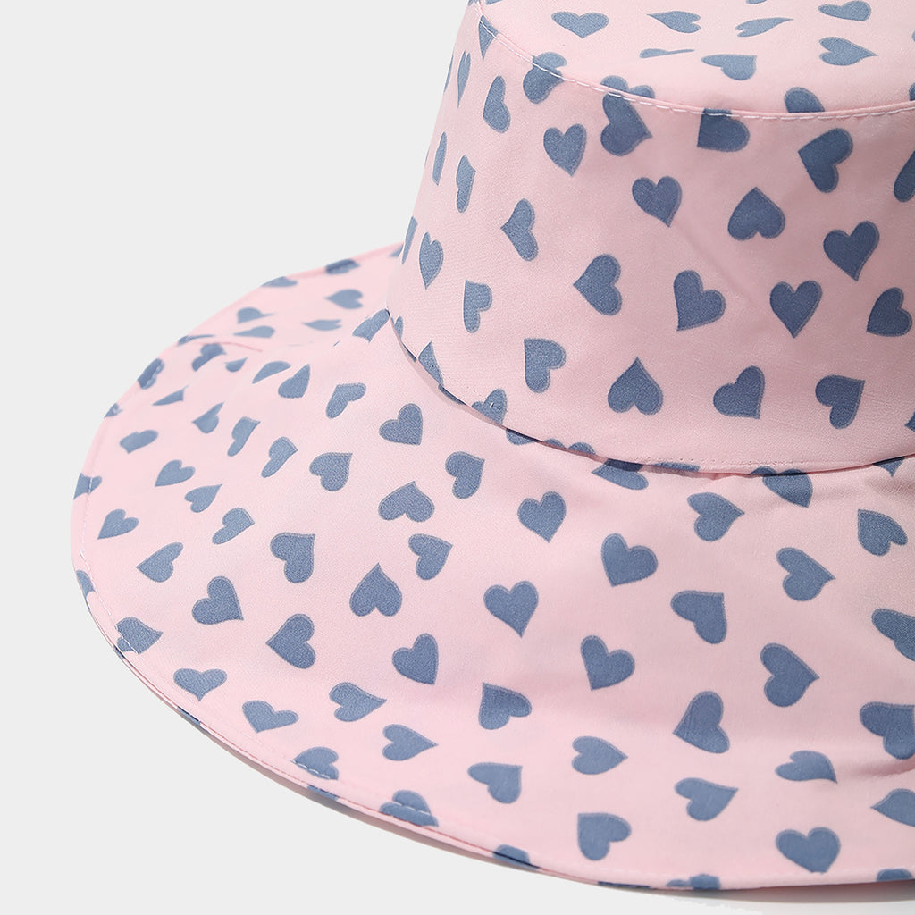 Anna-Kaci Womens Wide Brim Sun Hat with Valentine Heart Print Lightweight Packable Design