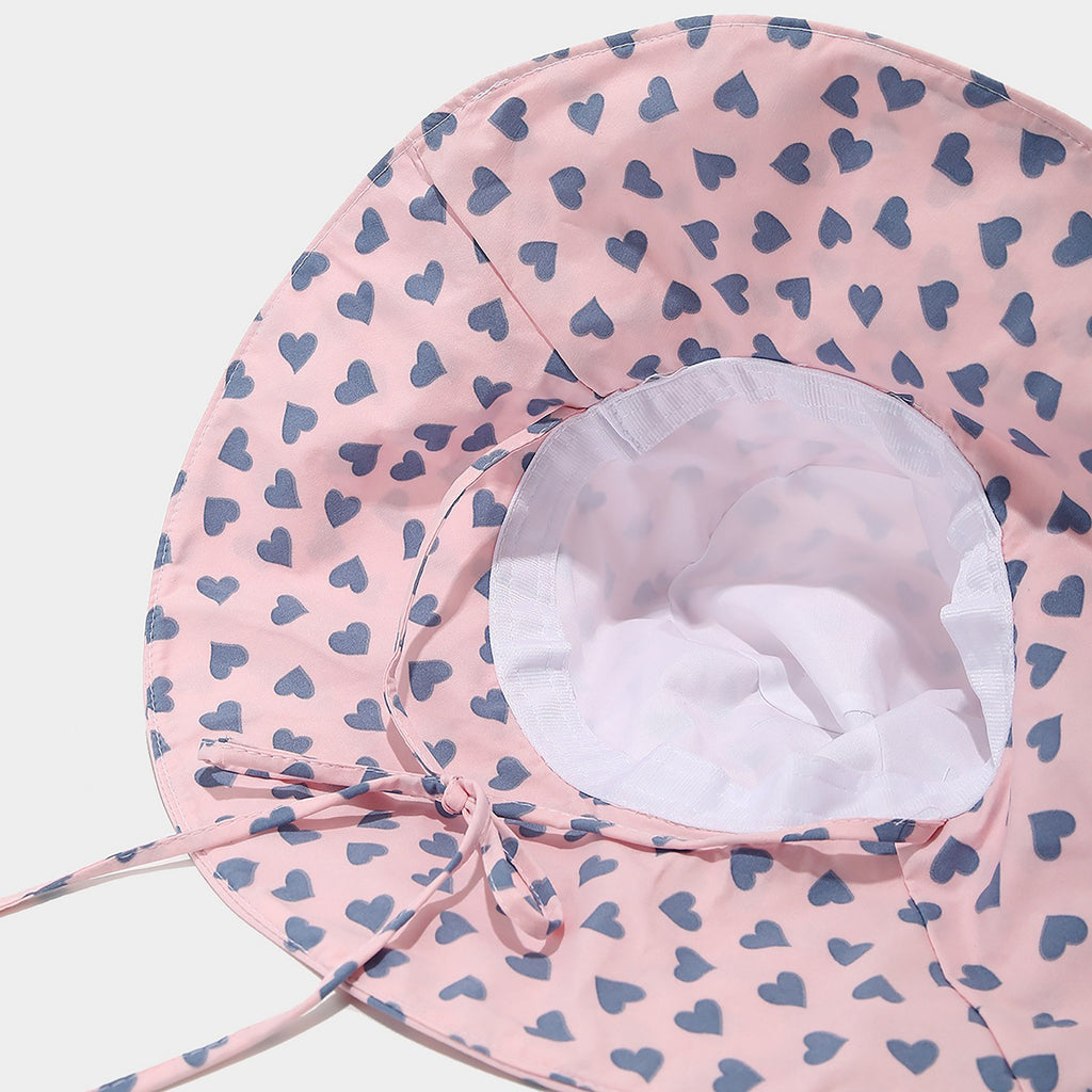 Anna-Kaci Womens Wide Brim Sun Hat with Valentine Heart Print Lightweight Packable Design