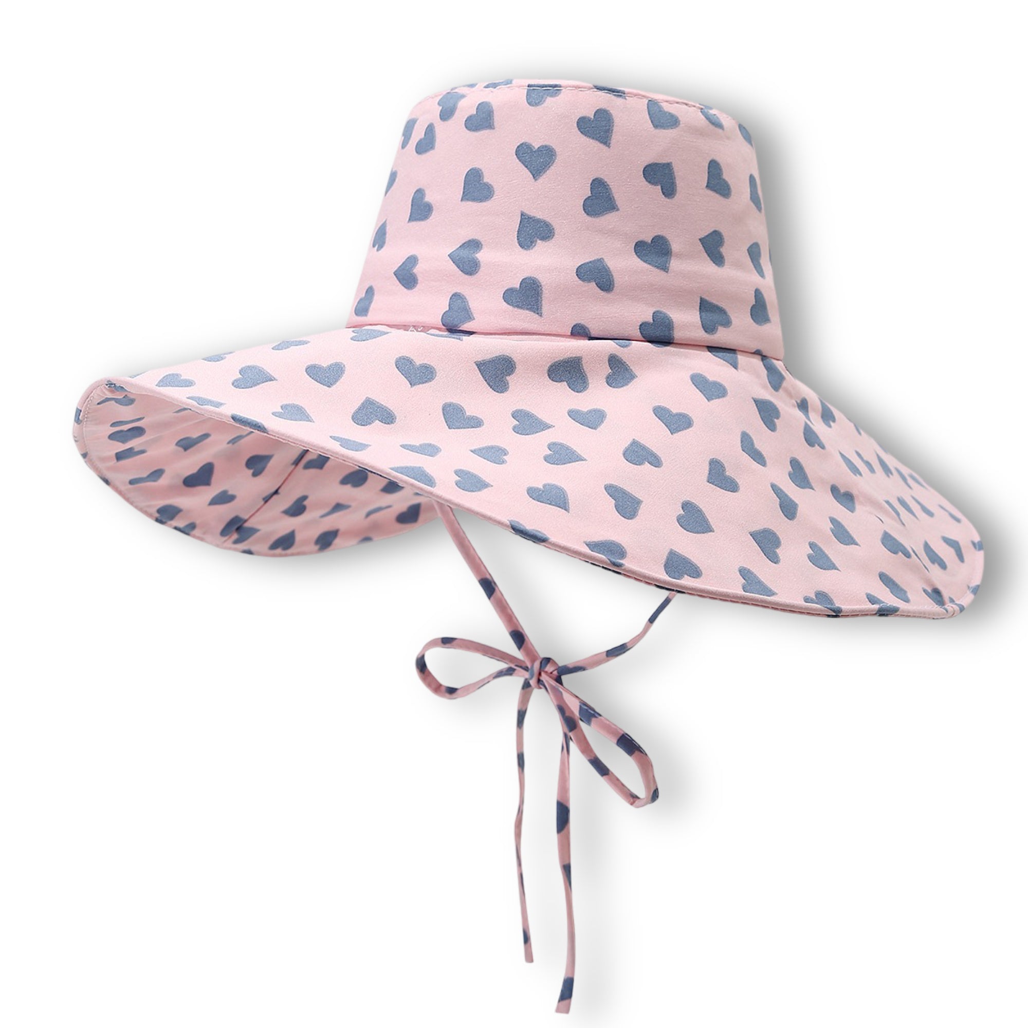 Anna-Kaci Womens Wide Brim Sun Hat with Valentine Heart Print Lightweight Packable Design