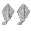 Anna-Kaci 2 Pack Solid Hair Drying Towel Turban Absorbent Soft Quick Dry Hair Wrap