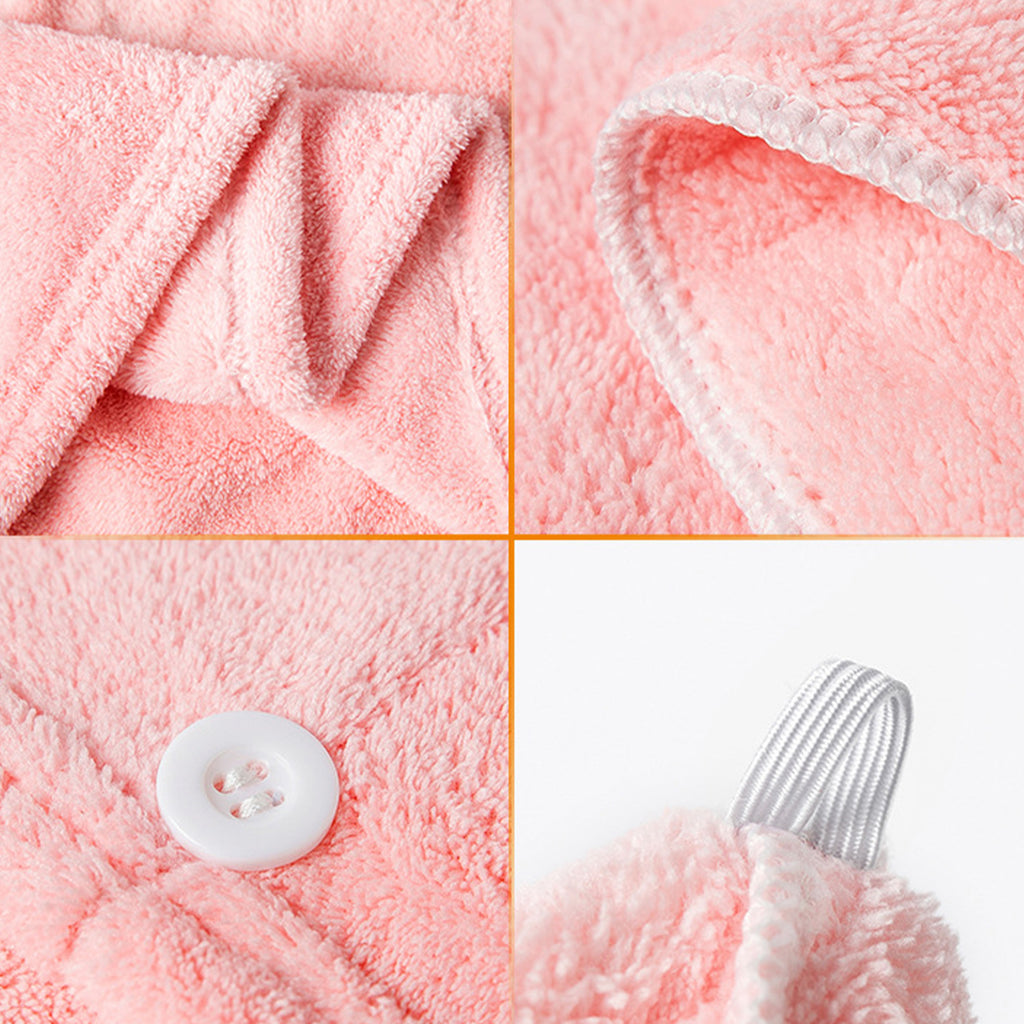 Anna-Kaci 2 Pack Solid Hair Drying Towel Turban Absorbent Soft Quick Dry Hair Wrap