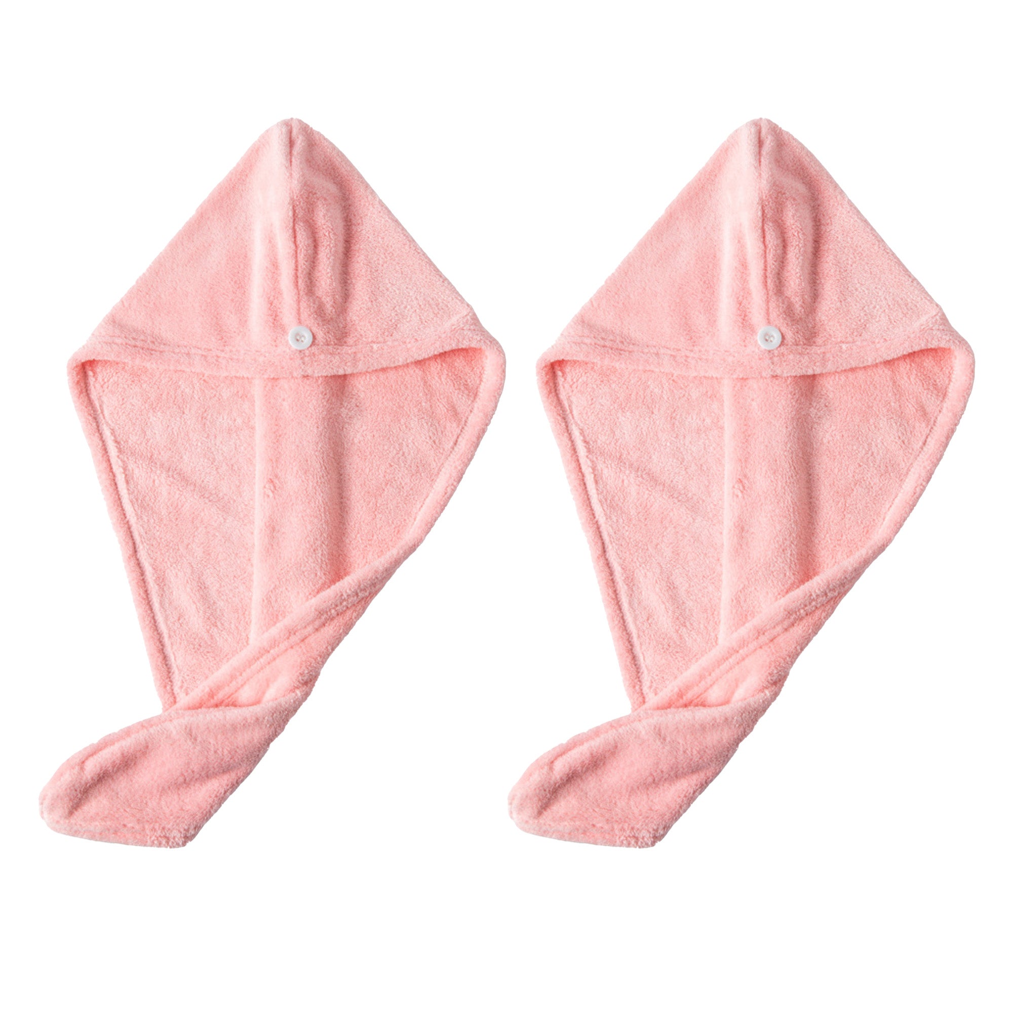 Anna-Kaci 2 Pack Solid Hair Drying Towel Turban Absorbent Soft Quick Dry Hair Wrap