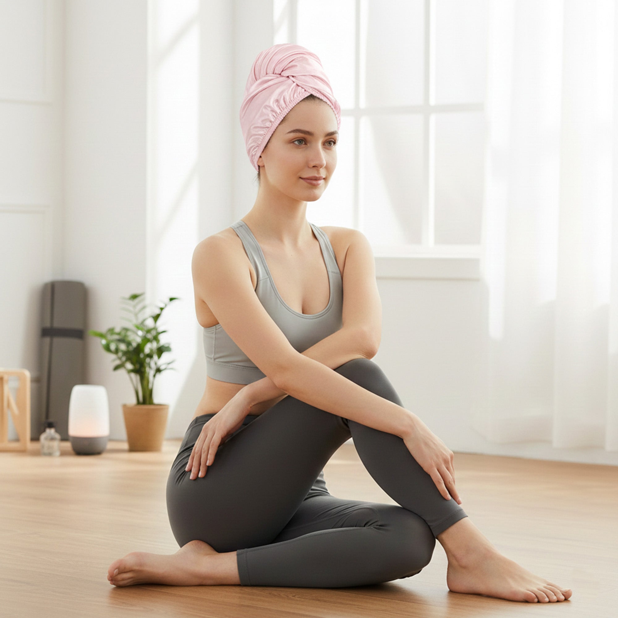 Anna-Kaci Soft Double Layer Hair Drying Cap with Secure Button Loop Closure