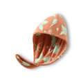 Anna-Kaci Plush Thickened Butterfly Jacquard Hair Drying Cap with Button Closure