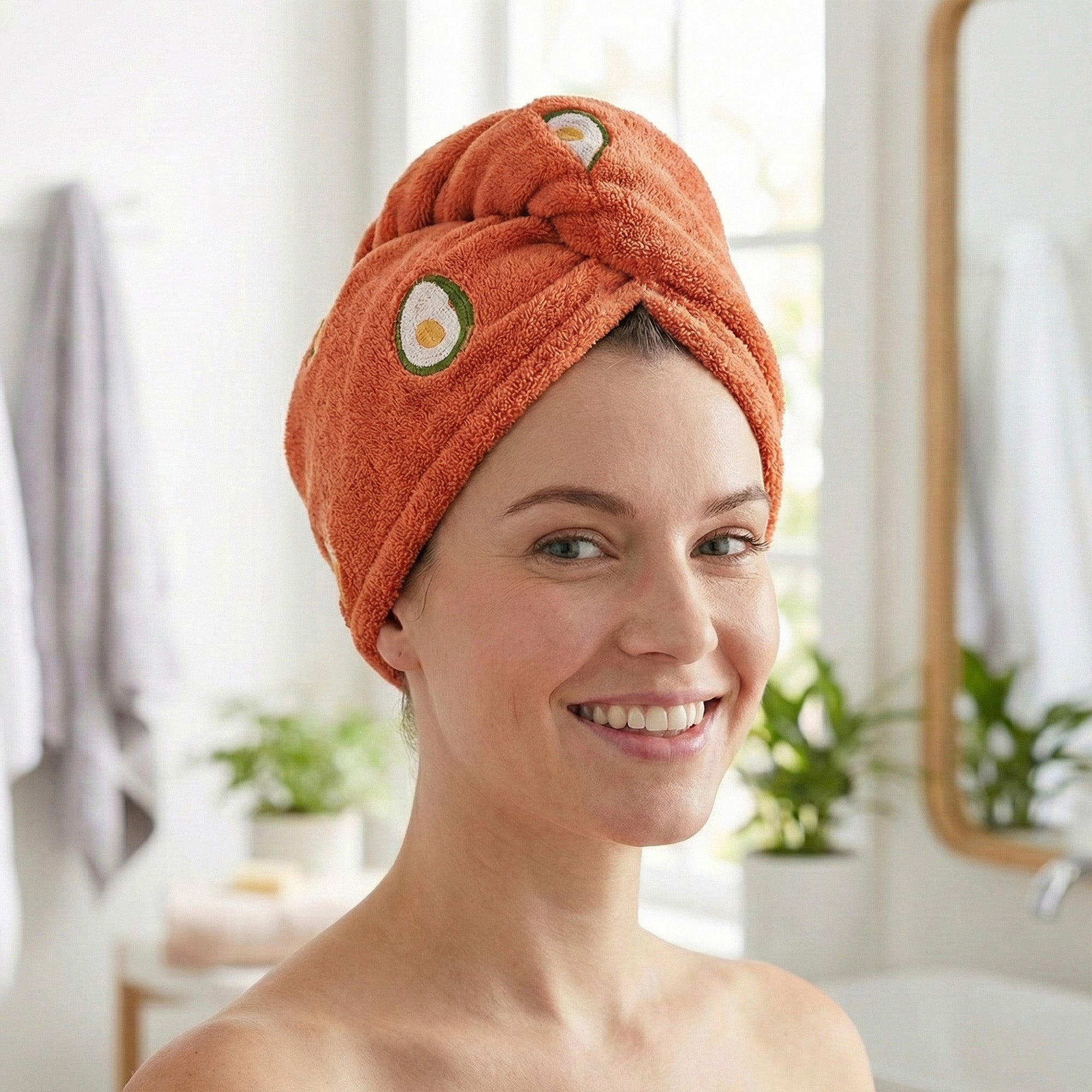 Anna-Kaci Soft Cute Hair Drying Towel Cap with Secure Button Loop for Fast Absorbent