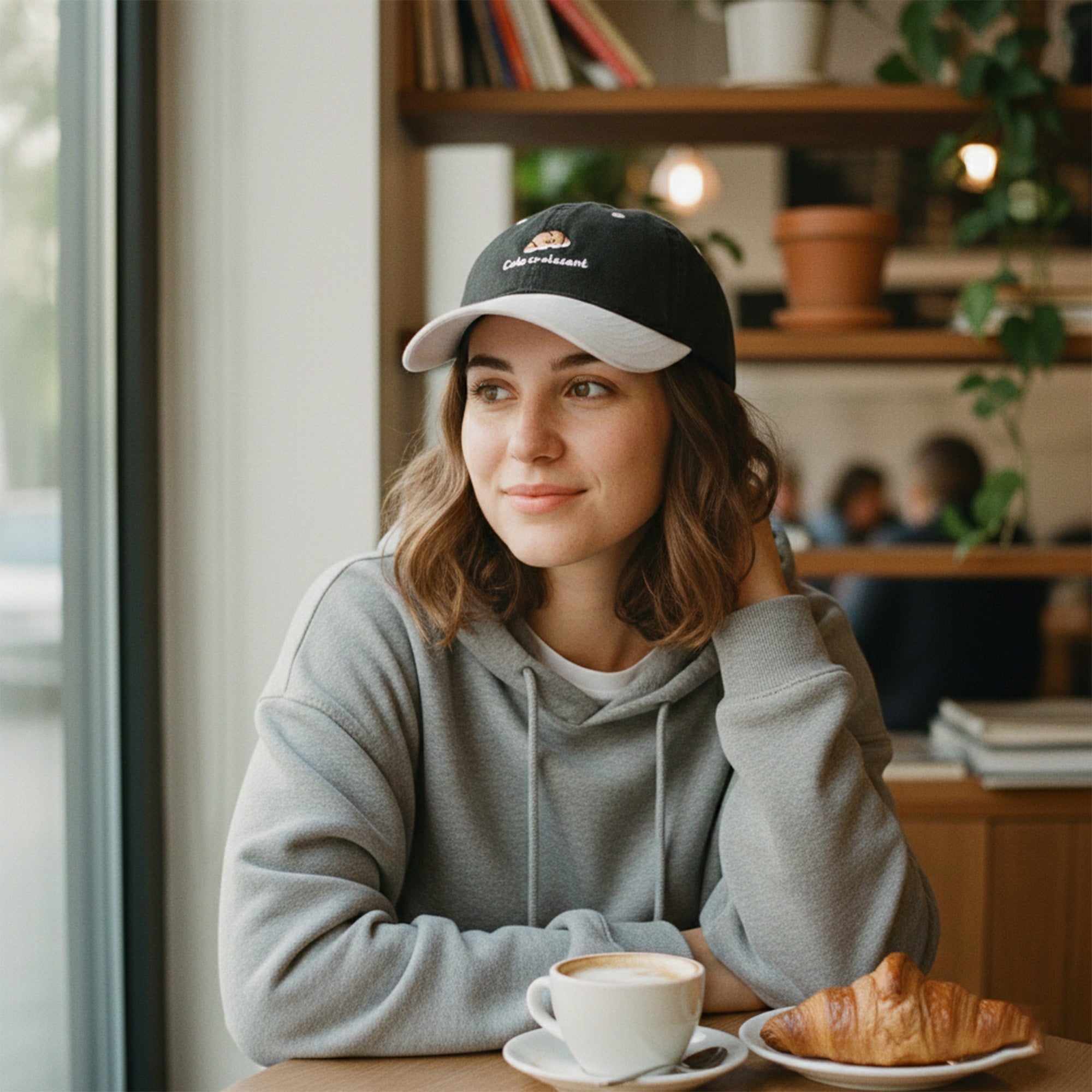 Anna-Kaci Embroidered Croissant Baseball Cap Adjustable Baseball Hat
