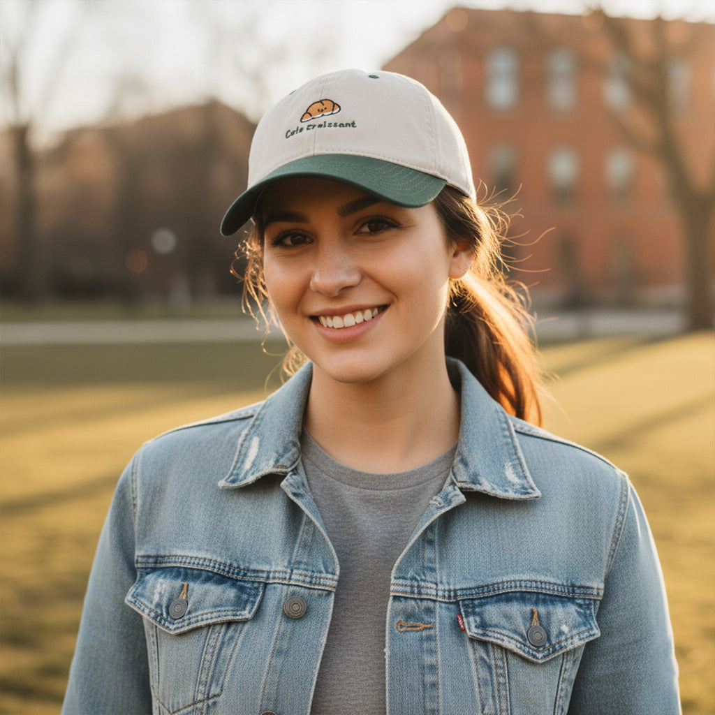 Anna-Kaci Embroidered Croissant Baseball Cap Adjustable Baseball Hat