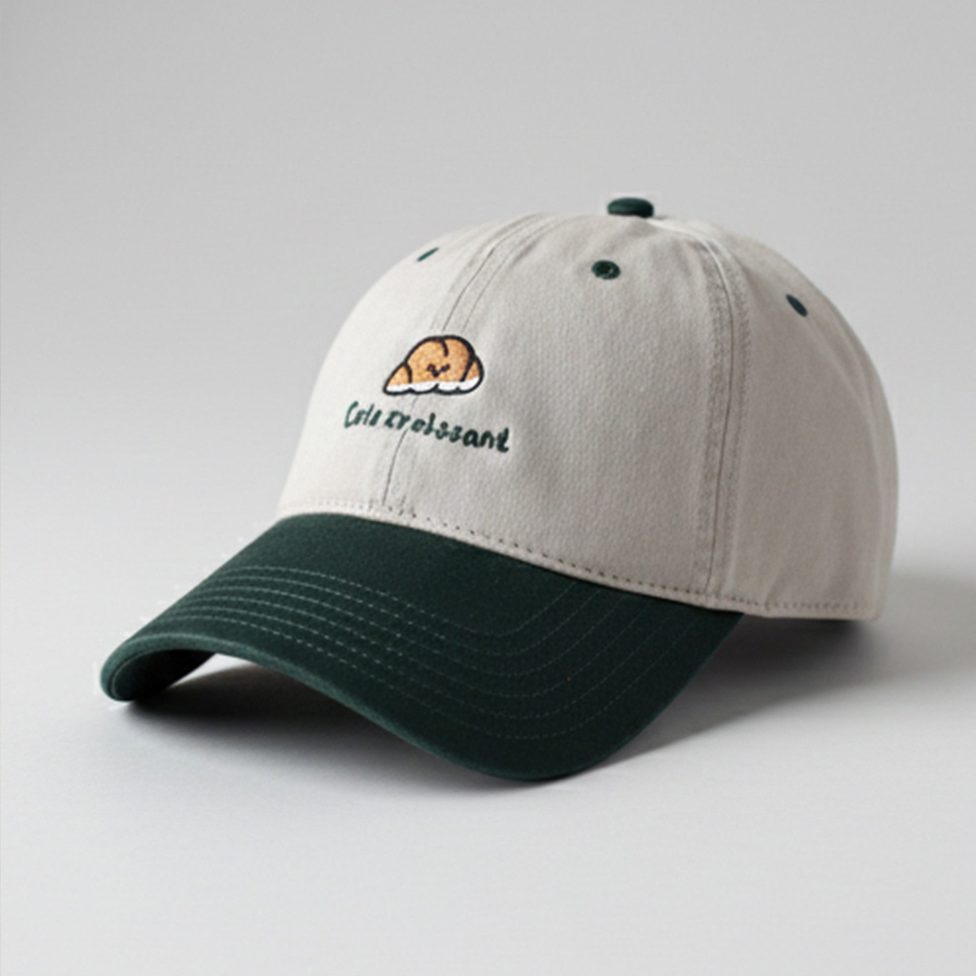 Anna-Kaci Embroidered Croissant Baseball Cap Adjustable Baseball Hat