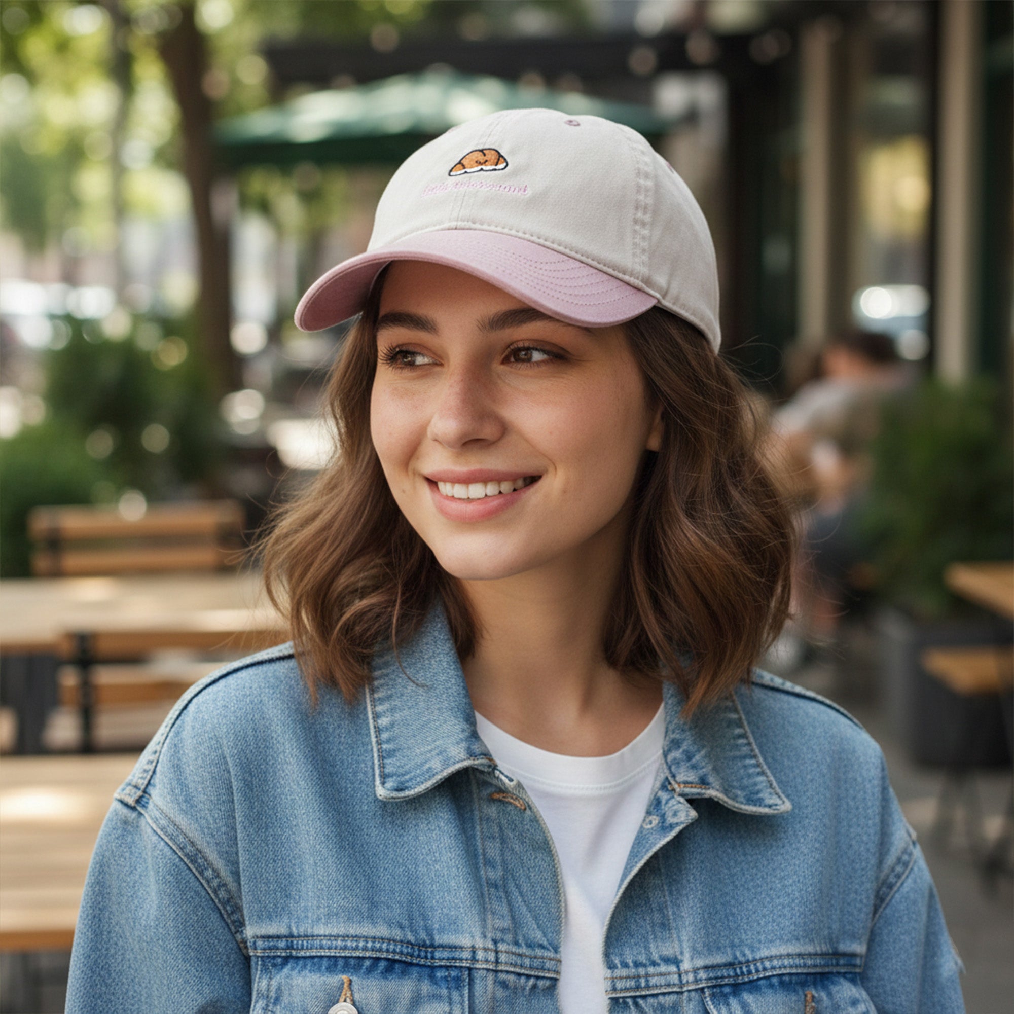 Anna-Kaci Embroidered Croissant Baseball Cap Adjustable Baseball Hat