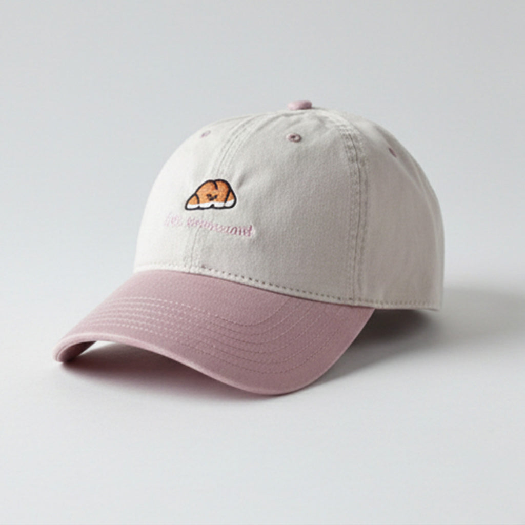 Anna-Kaci Embroidered Croissant Baseball Cap Adjustable Baseball Hat