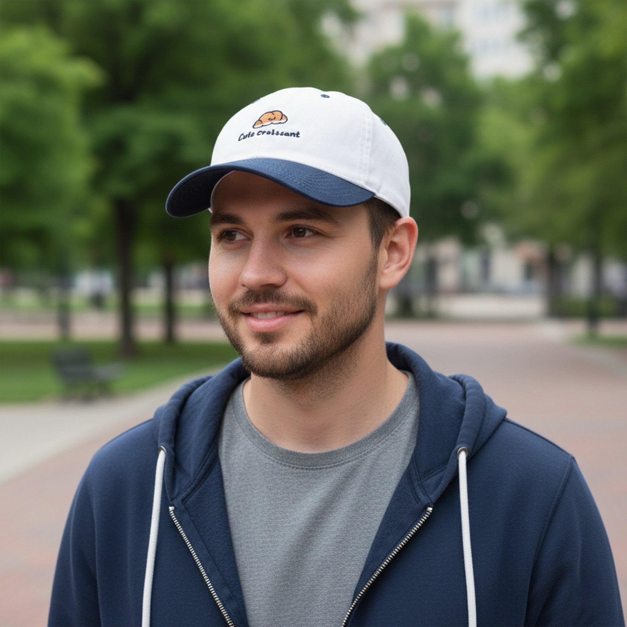 Anna-Kaci Embroidered Croissant Baseball Cap Adjustable Baseball Hat