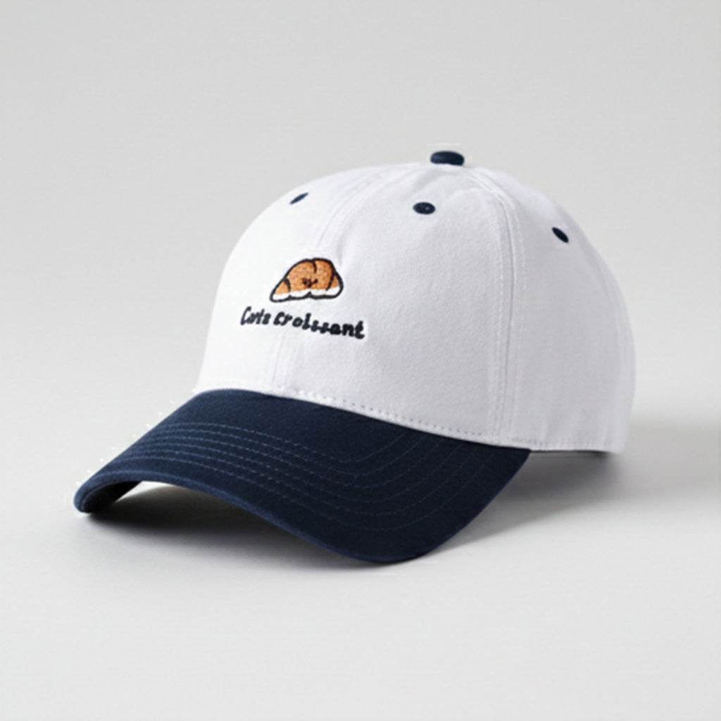 Anna-Kaci Embroidered Croissant Baseball Cap Adjustable Baseball Hat