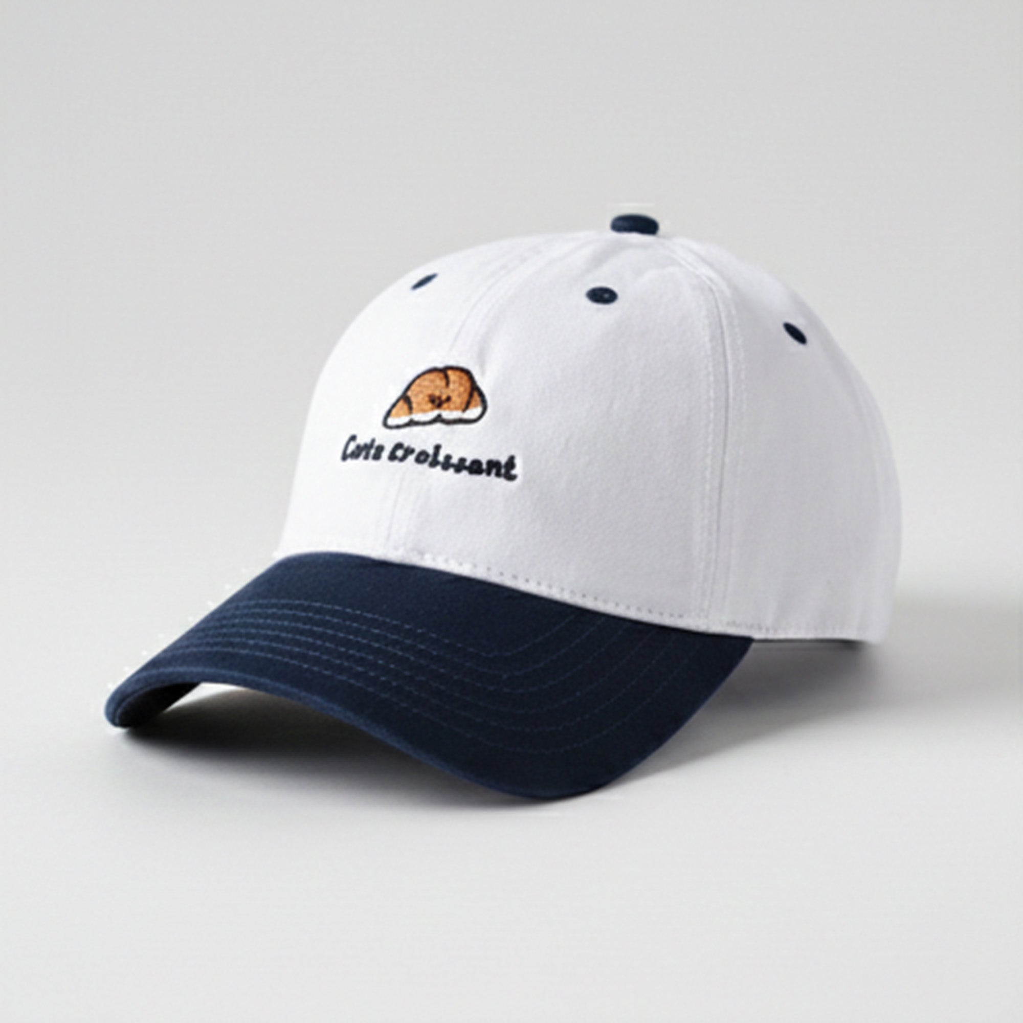 Anna-Kaci Embroidered Croissant Baseball Cap Adjustable Baseball Hat