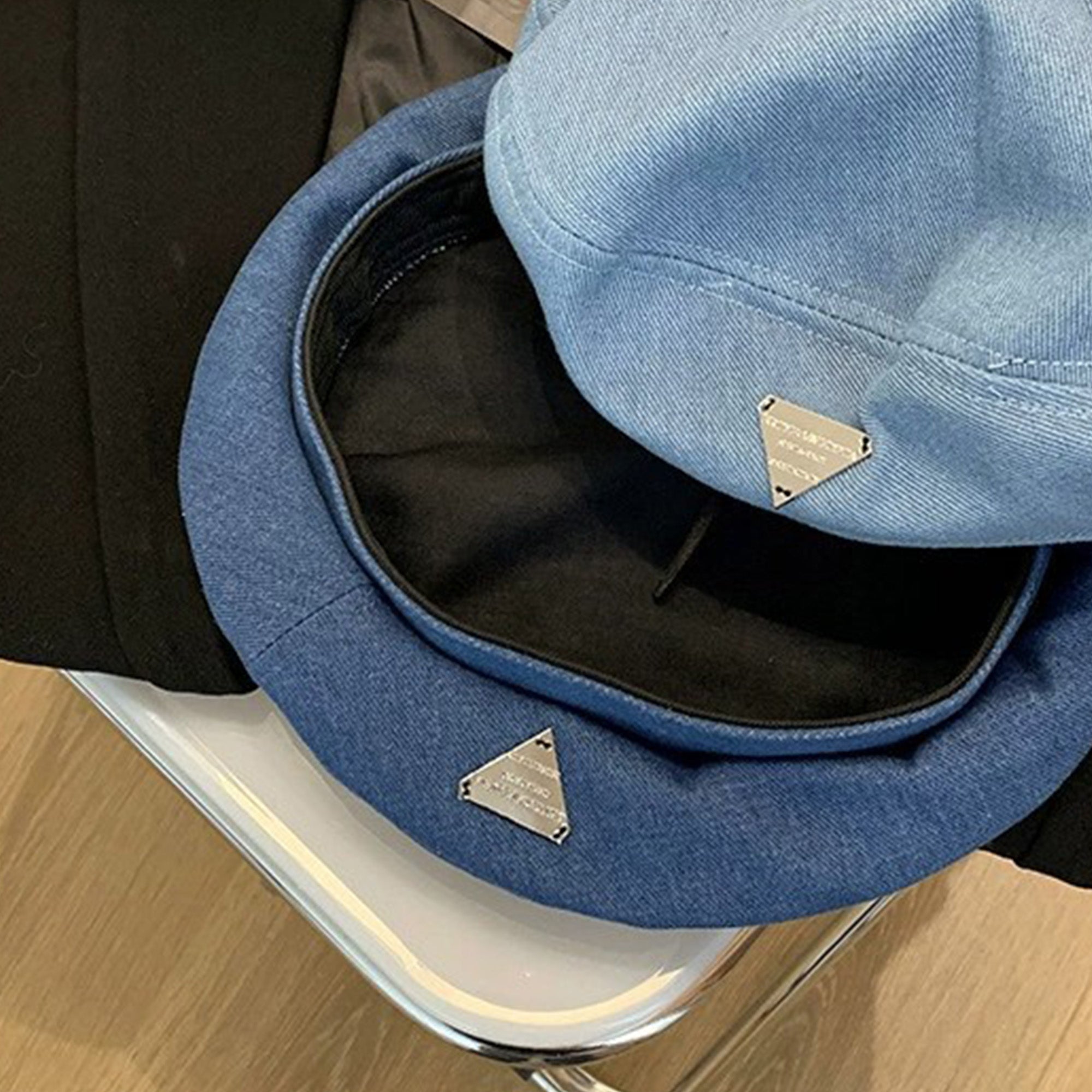 Anna-Kaci Denim Beret Hat Lightweight Structured Fit Soft Fabric Classic Style