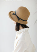 Anna-Kaci Womens Packable Straw Cloche Hat with Ribbon Band