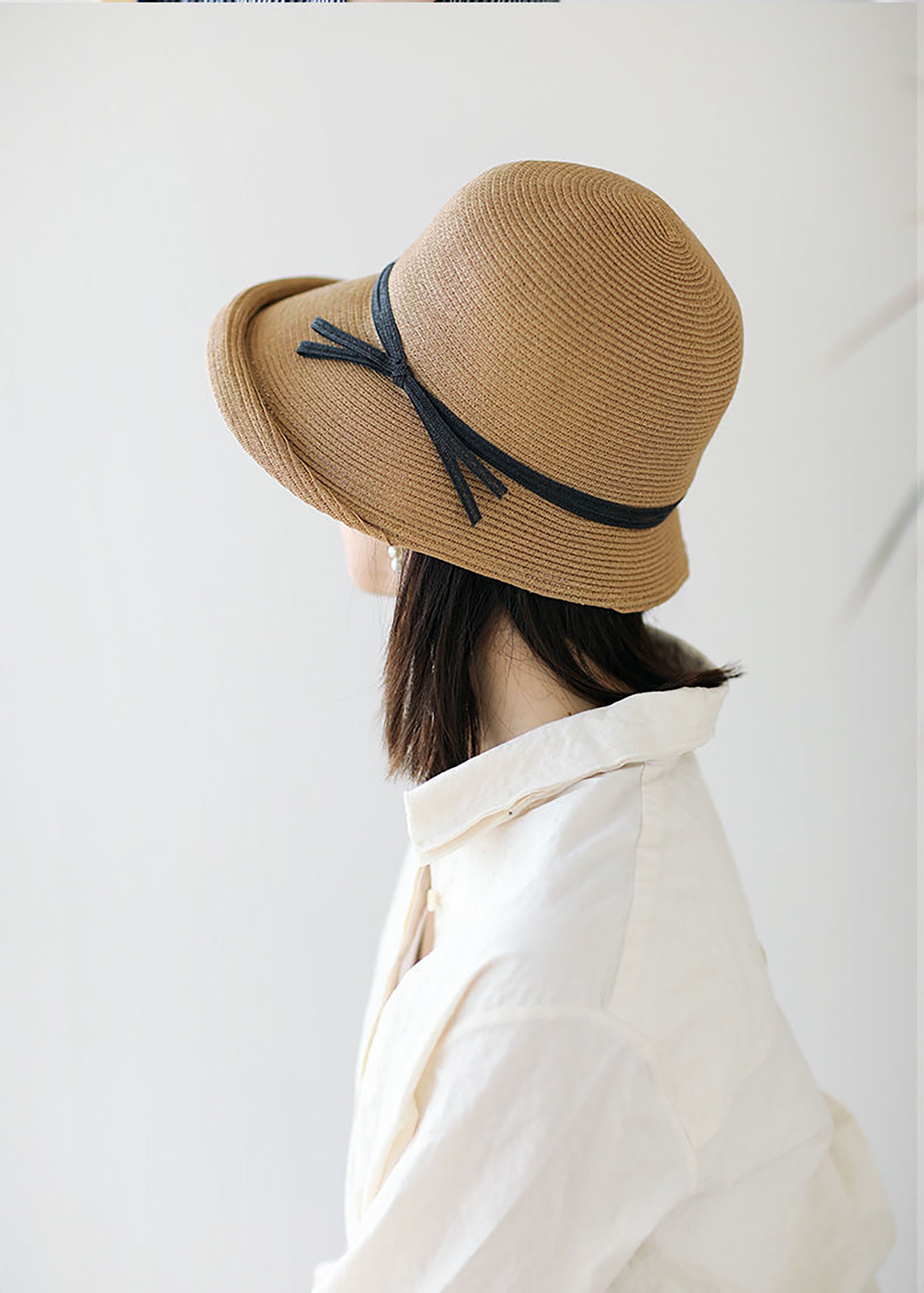Anna-Kaci Womens Packable Straw Cloche Hat with Ribbon Band