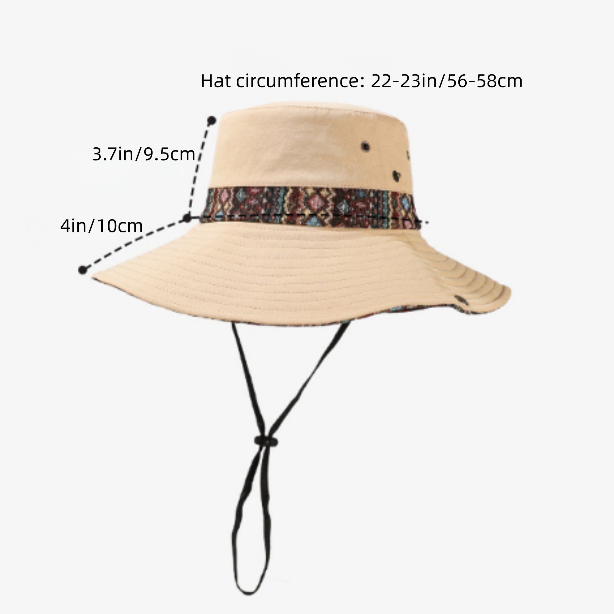 Anna-Kaci Women's Wide Brim Sun Hat with Adjustable Chin Strap Decorative Band Casual Headwear